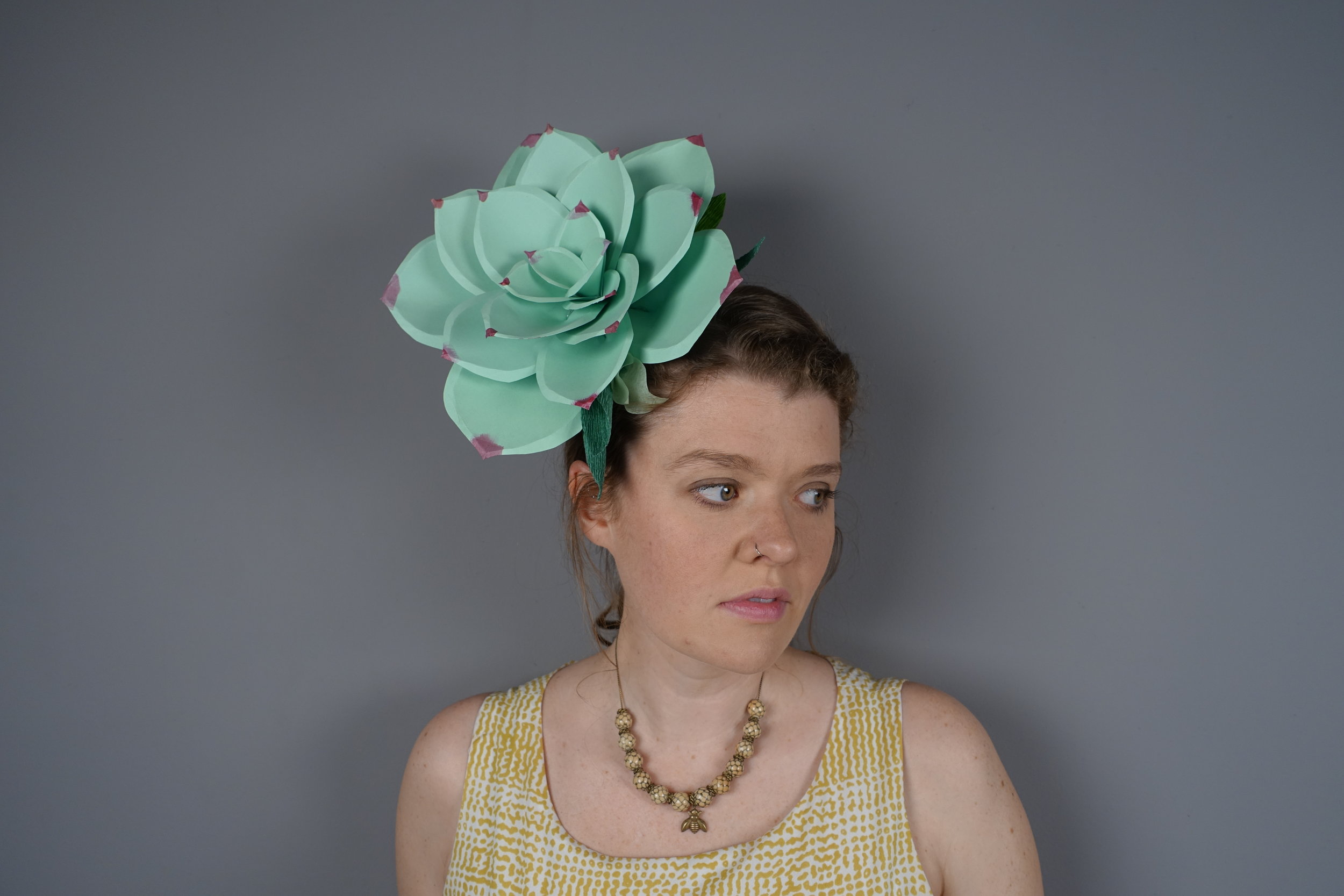 Paper Succulent Headband Fascinator
