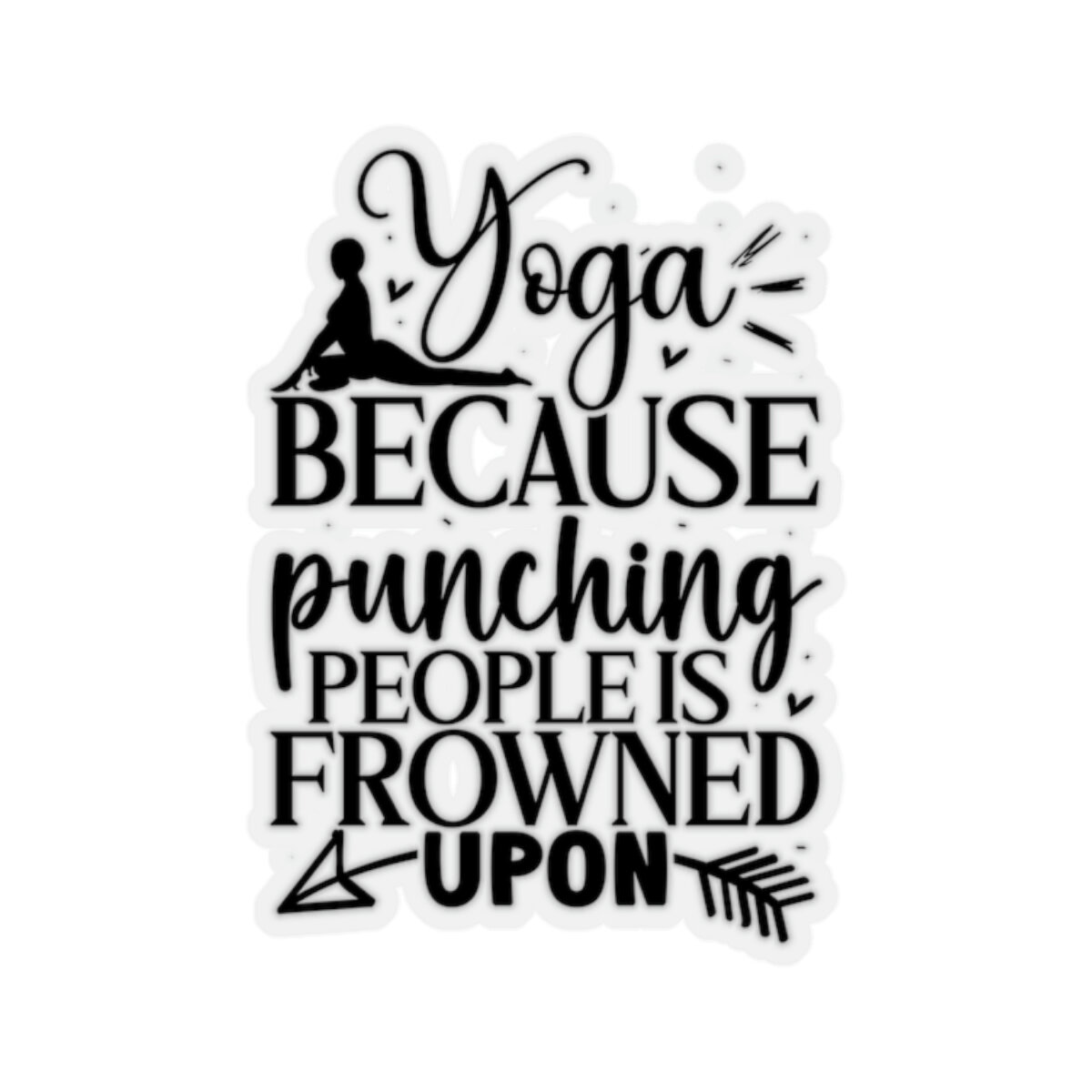 ULTRABASIC Women's Funny Yoga T-Shirt - 'I Do Yoga Because Punching People Is Frowned Upon' V-Neck Eco-Friendly Tee