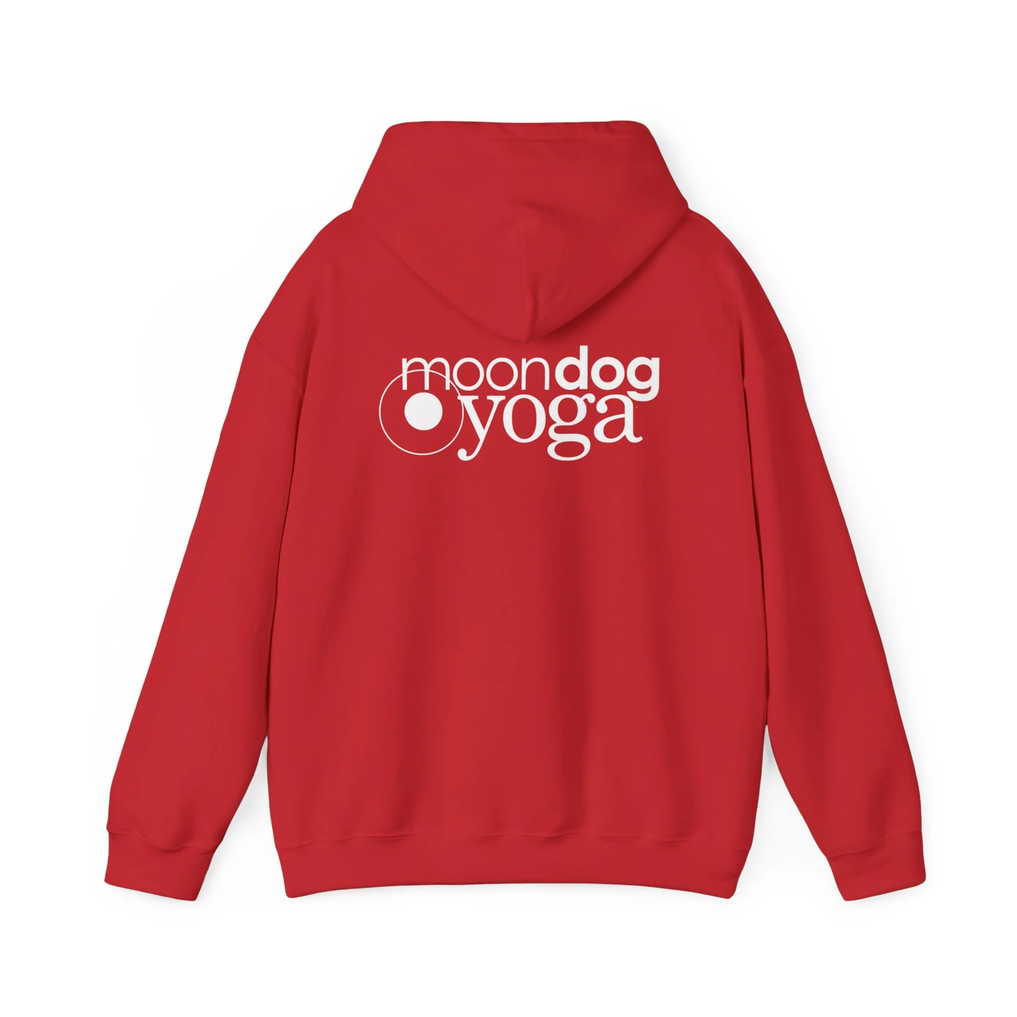 moondog yoga logo on back unisex heavy blend™ hooded sweatshirt