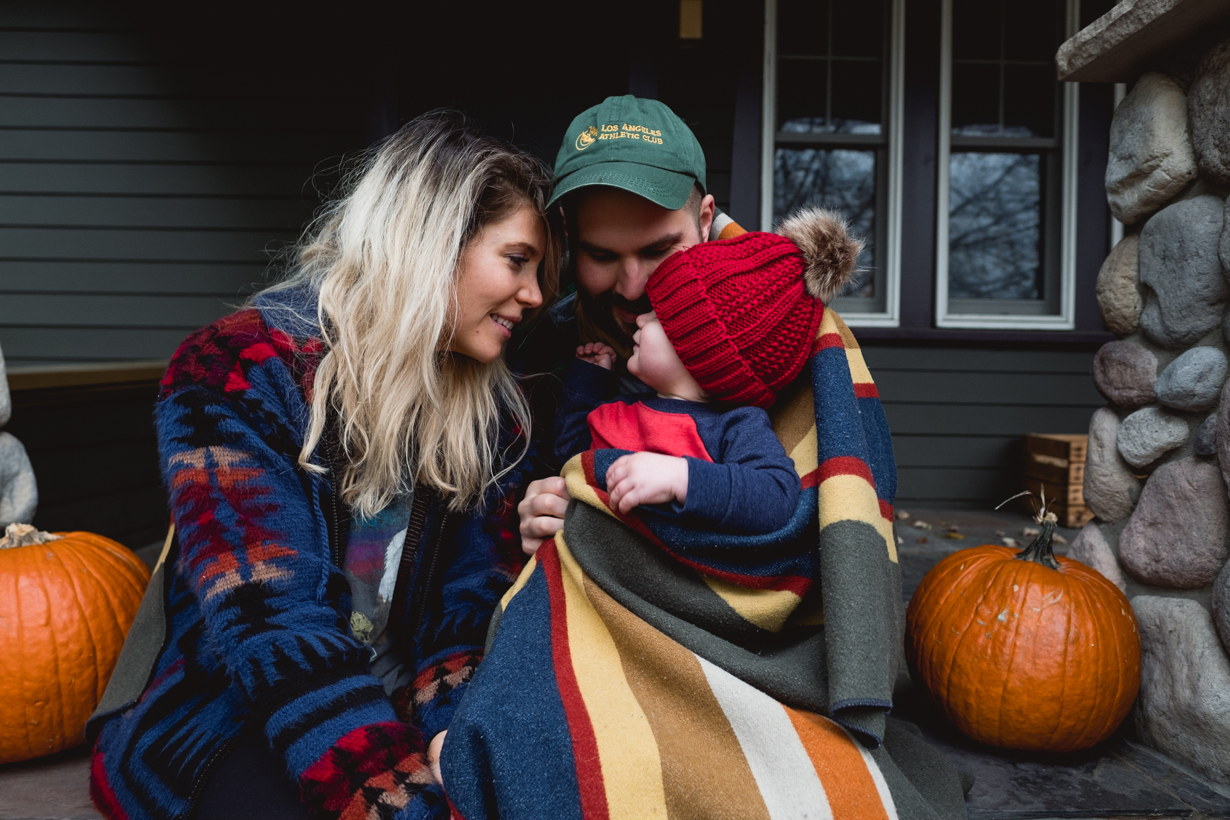 Snuggled on the front porch. Royal Oak Family Photographer. Detroit Family Photographer.