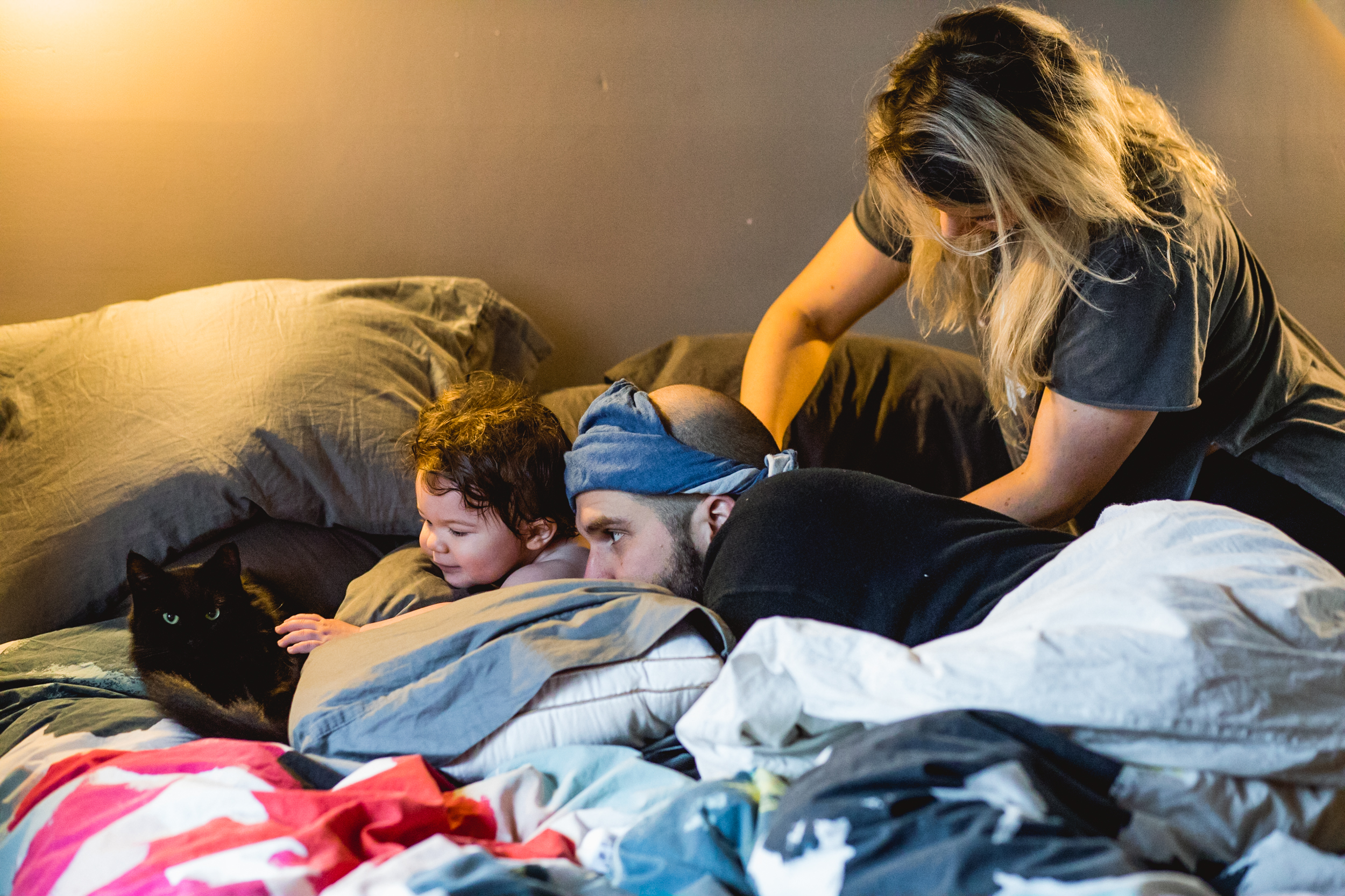 Getting dressed after bath. Royal Oak Family Photographer. Detroit Family Photographer.