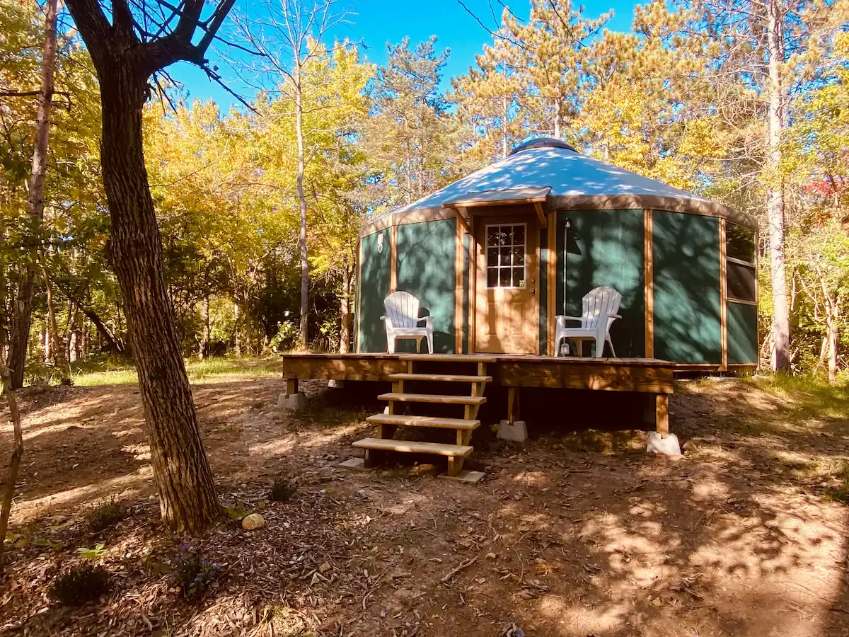 yurt cabin retreat in the woods