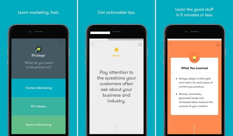 Google Primer screenshots