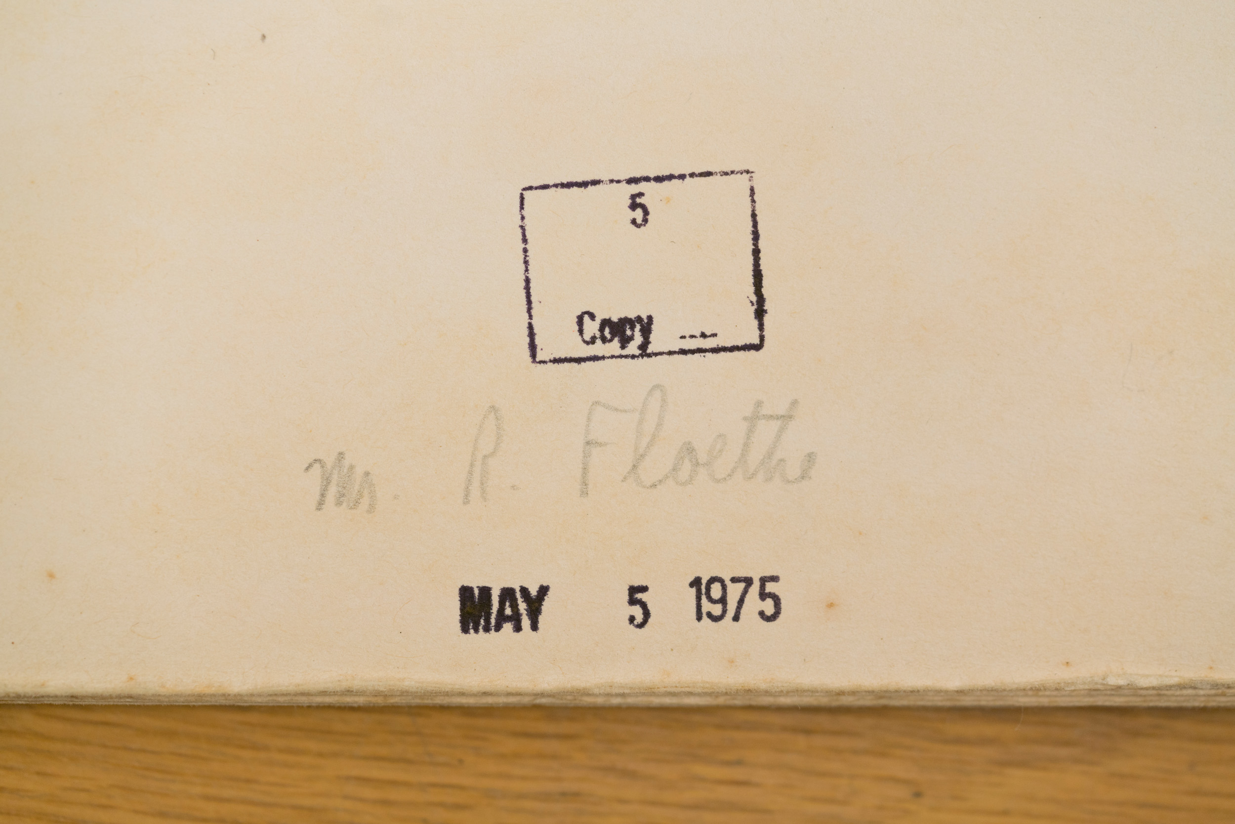 Original Calendar: Richard Floethe Signature