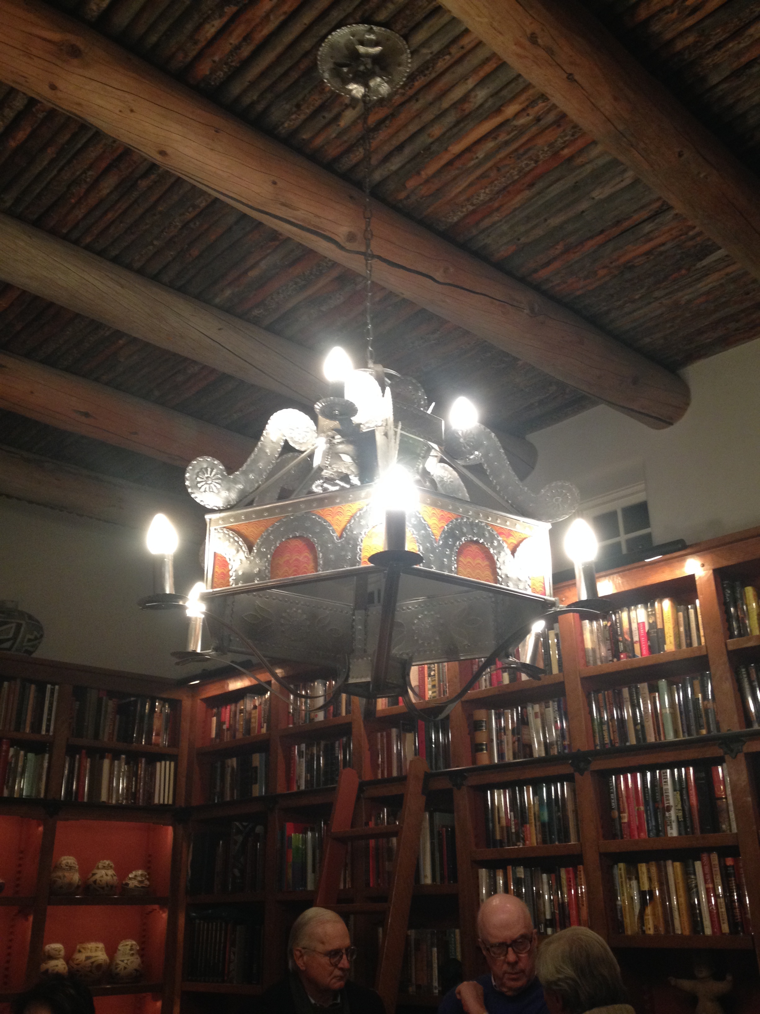 Maurice Dixon tinwork in Roque Lobato Library for Winter Stewards Event, December 2015