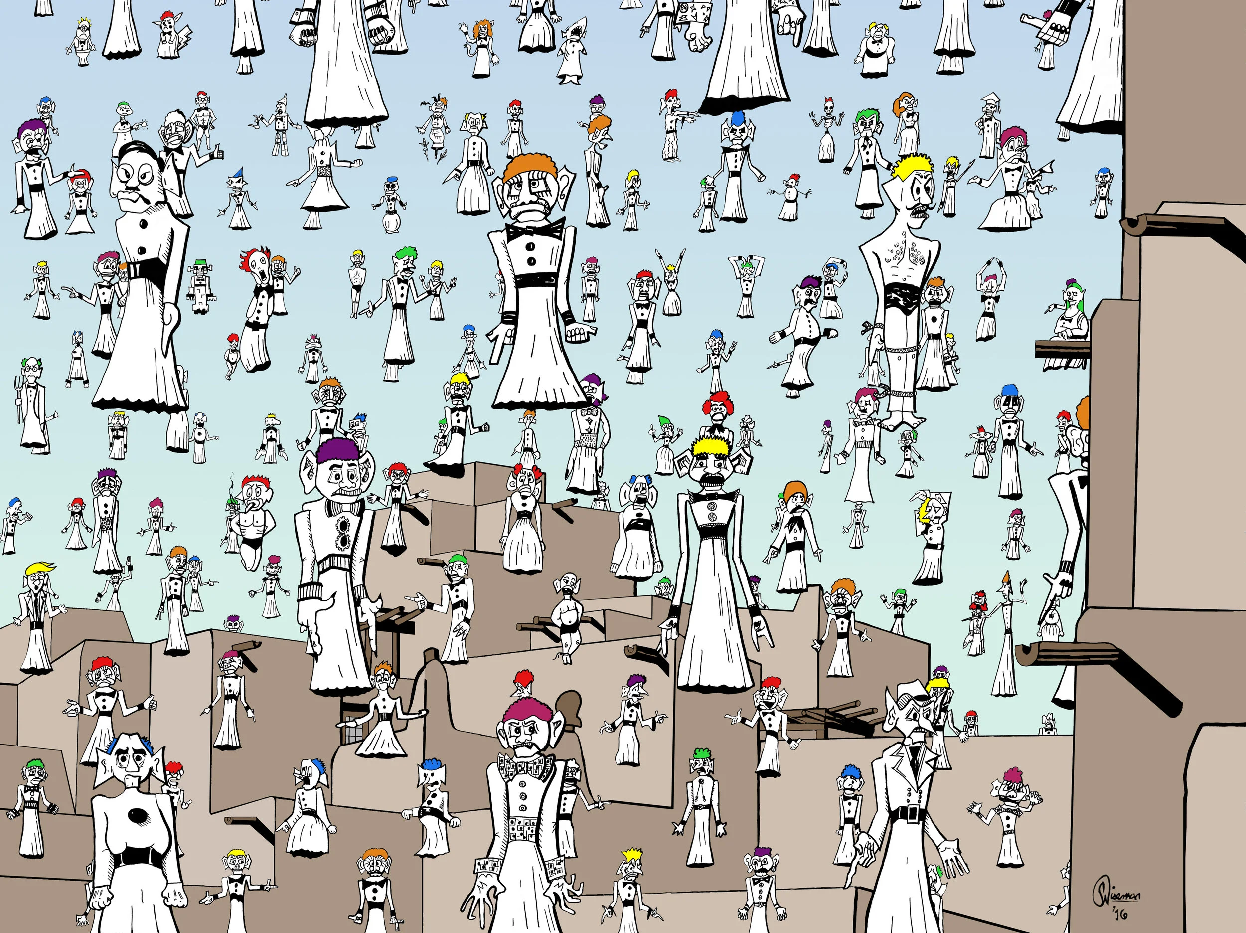 © Scott Wiseman, color print, "Raining Zozos," from 2017 Zozofest exhibition