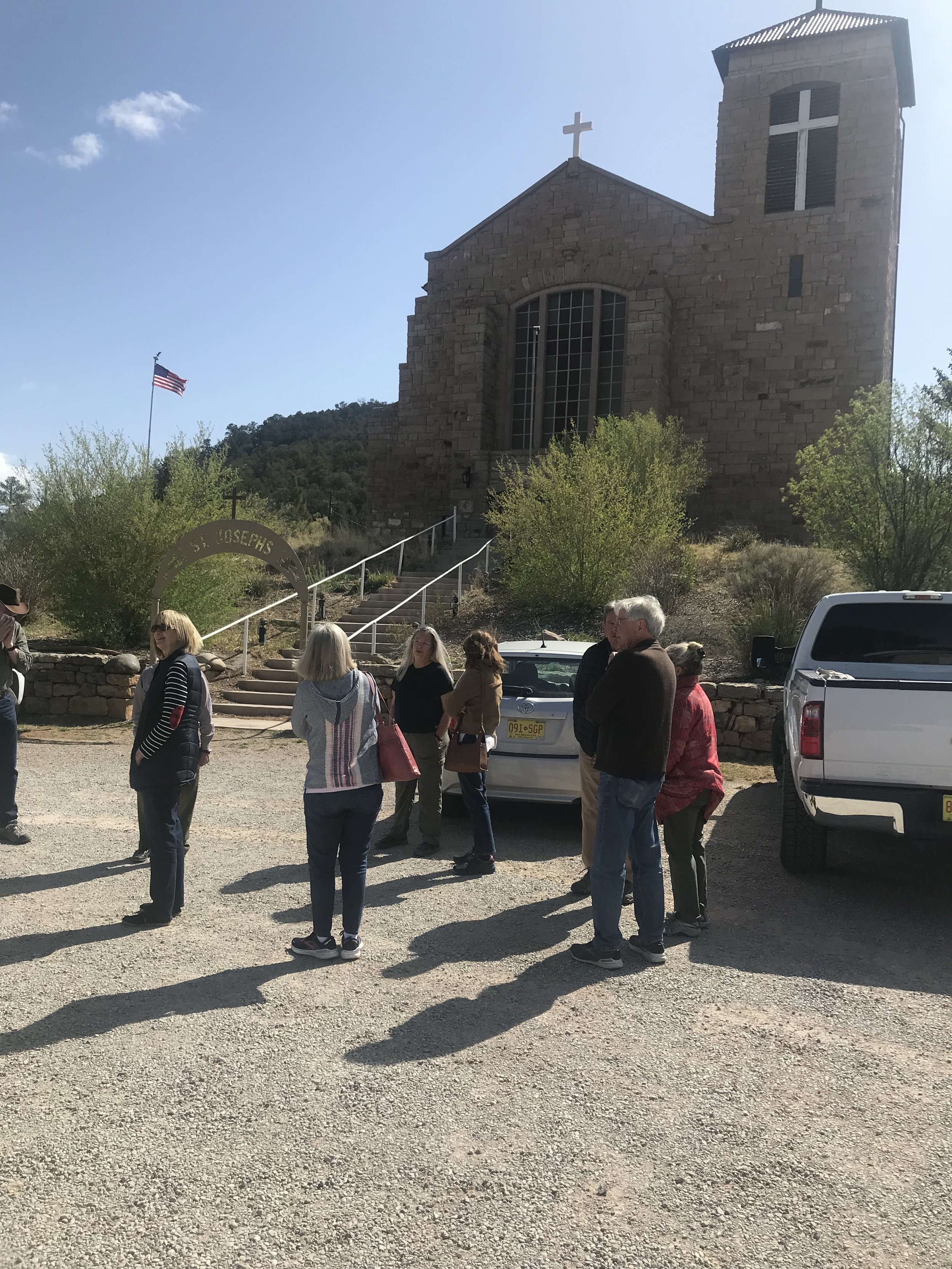  Tour attendees gathering at St. Joseph Apache Mission by Melanie McWhorter 