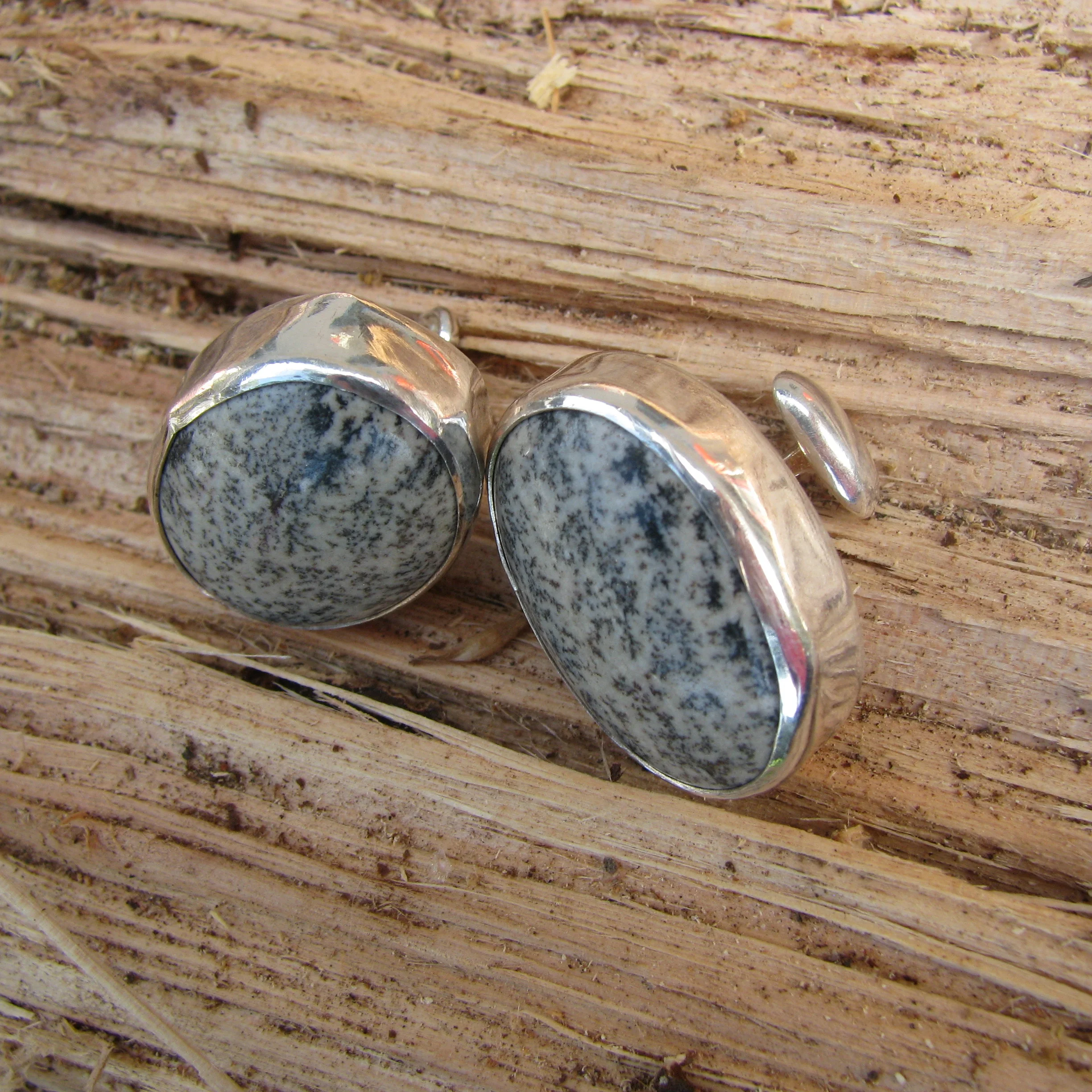 chinese writing stone cufflinks