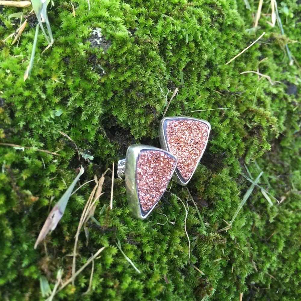 rose gold druzy earrings