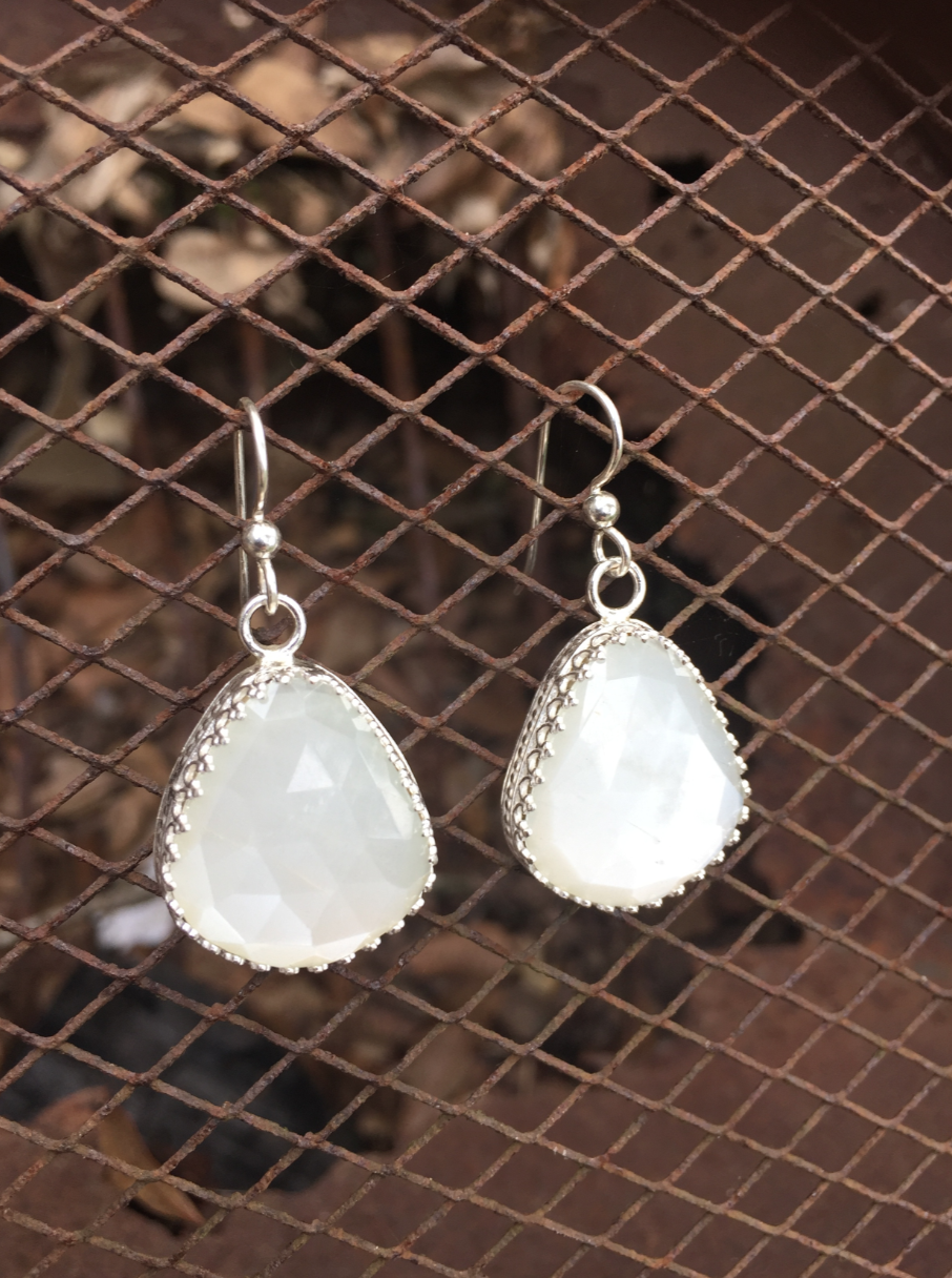white moonstone earrings