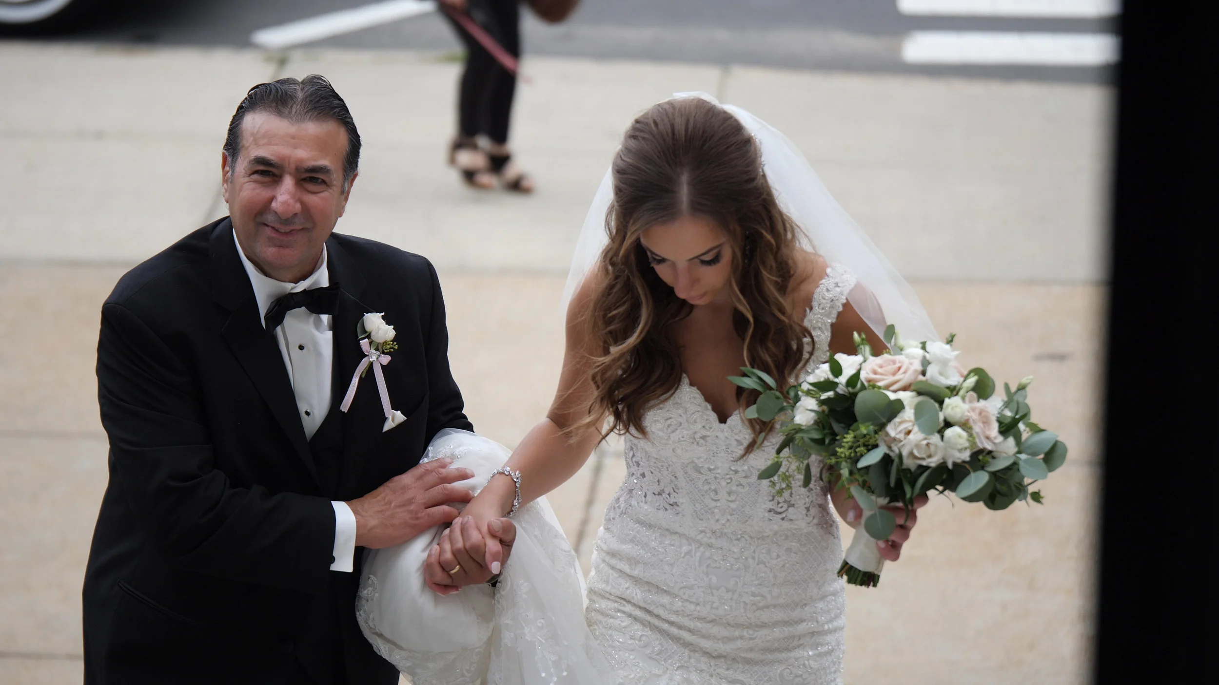 Father & Bride at St. Catherine of Genoa Church in Somerville, MA