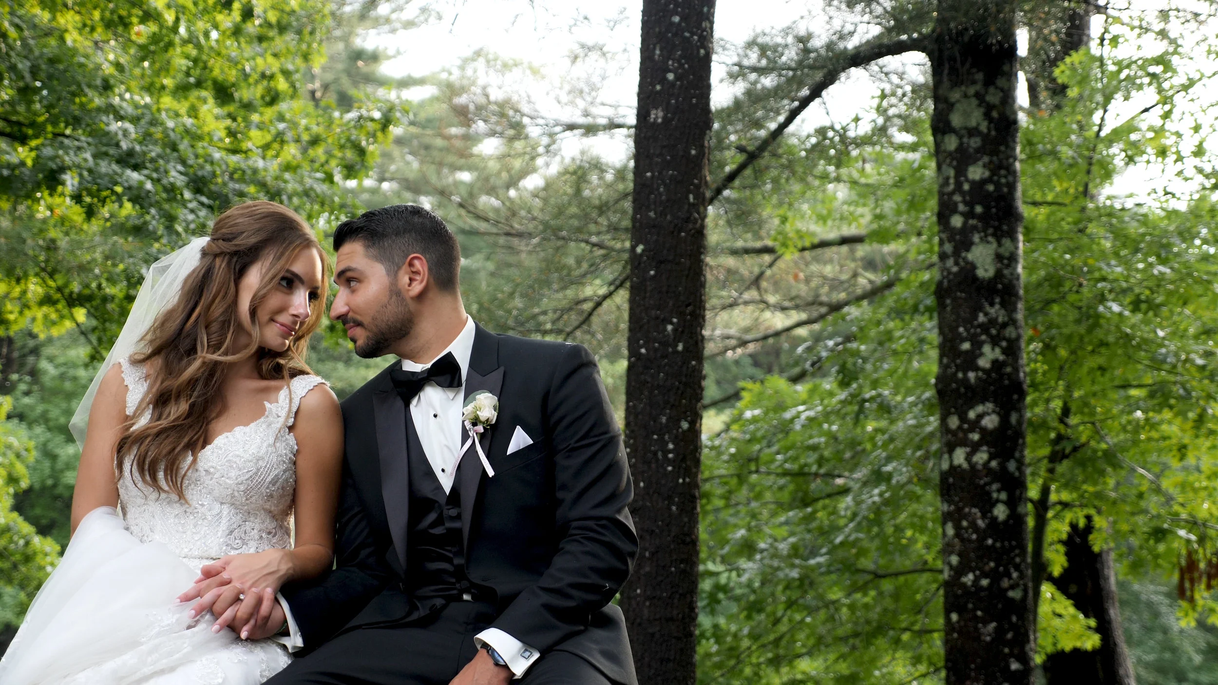 Bride & Groom at Lakeview Pavilion in Foxborough, MA