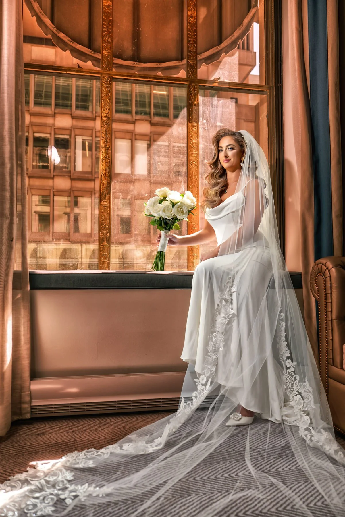 Bride getting ready for a State Room wedding, Boston, MA