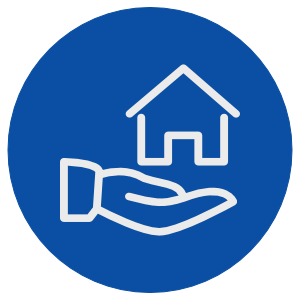 Hand holding house icon