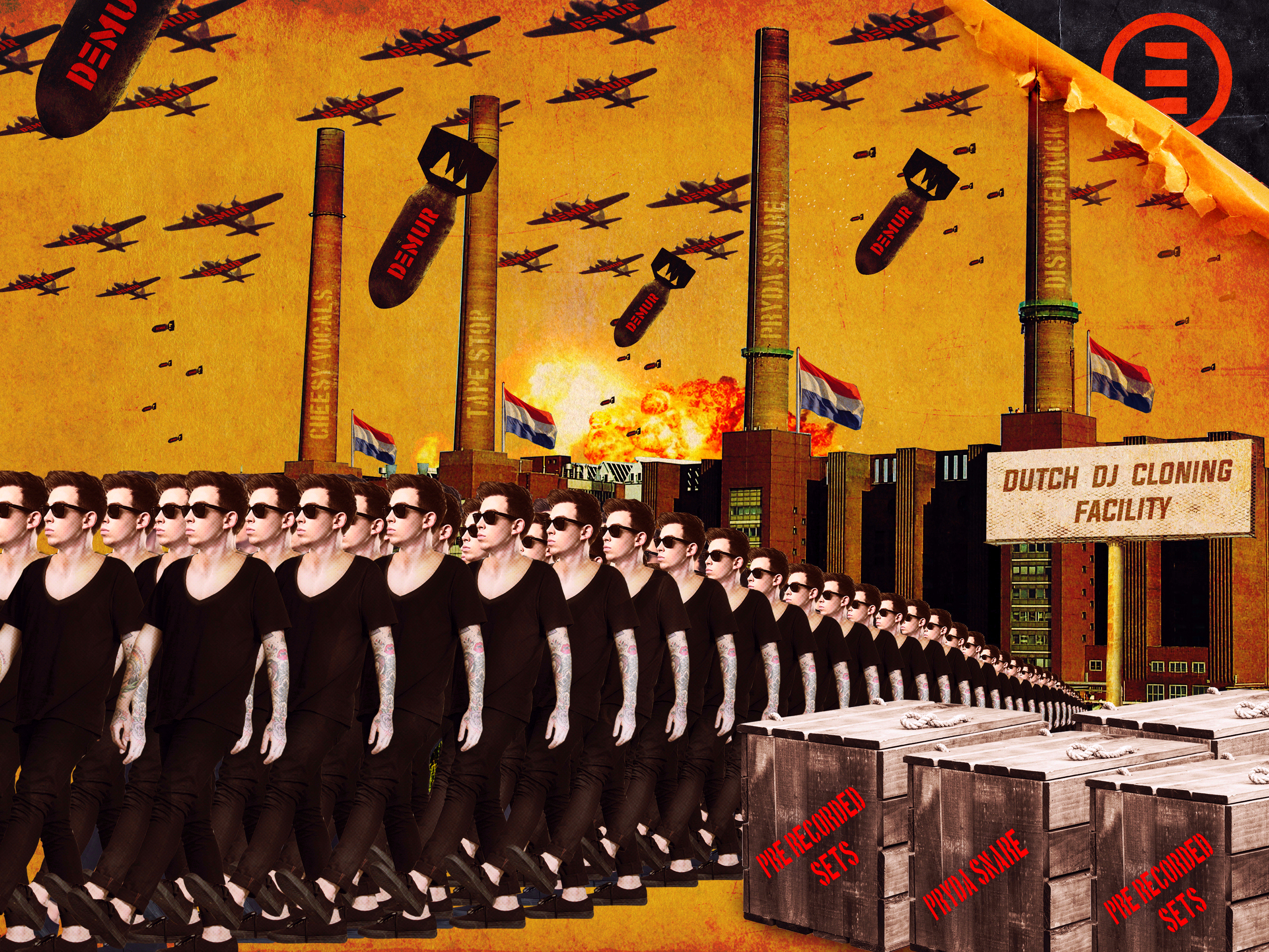 DEMUR street art propaganda dutch dj cloning facility