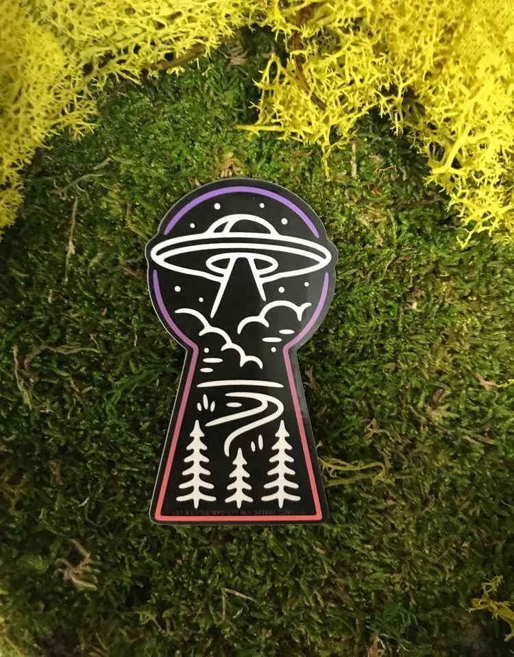 UFO Keyhole Vinyl Sticker