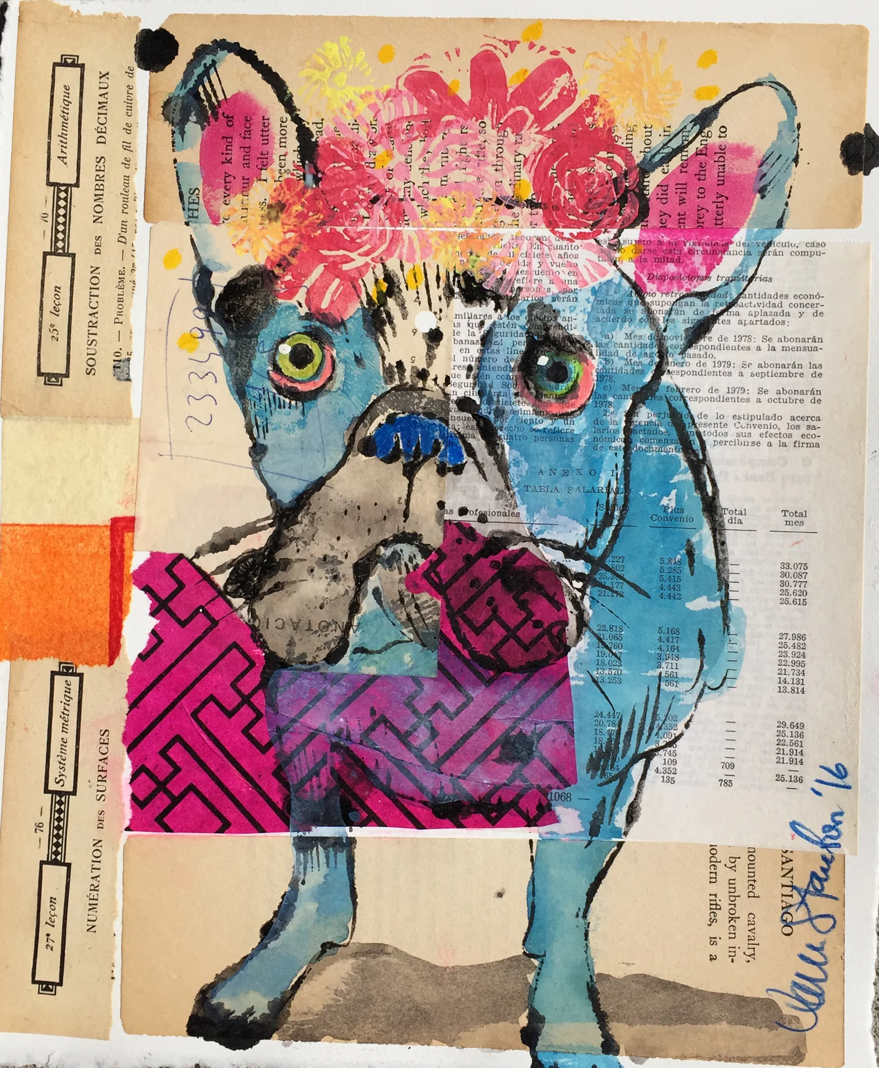 Frenchie with Flowers