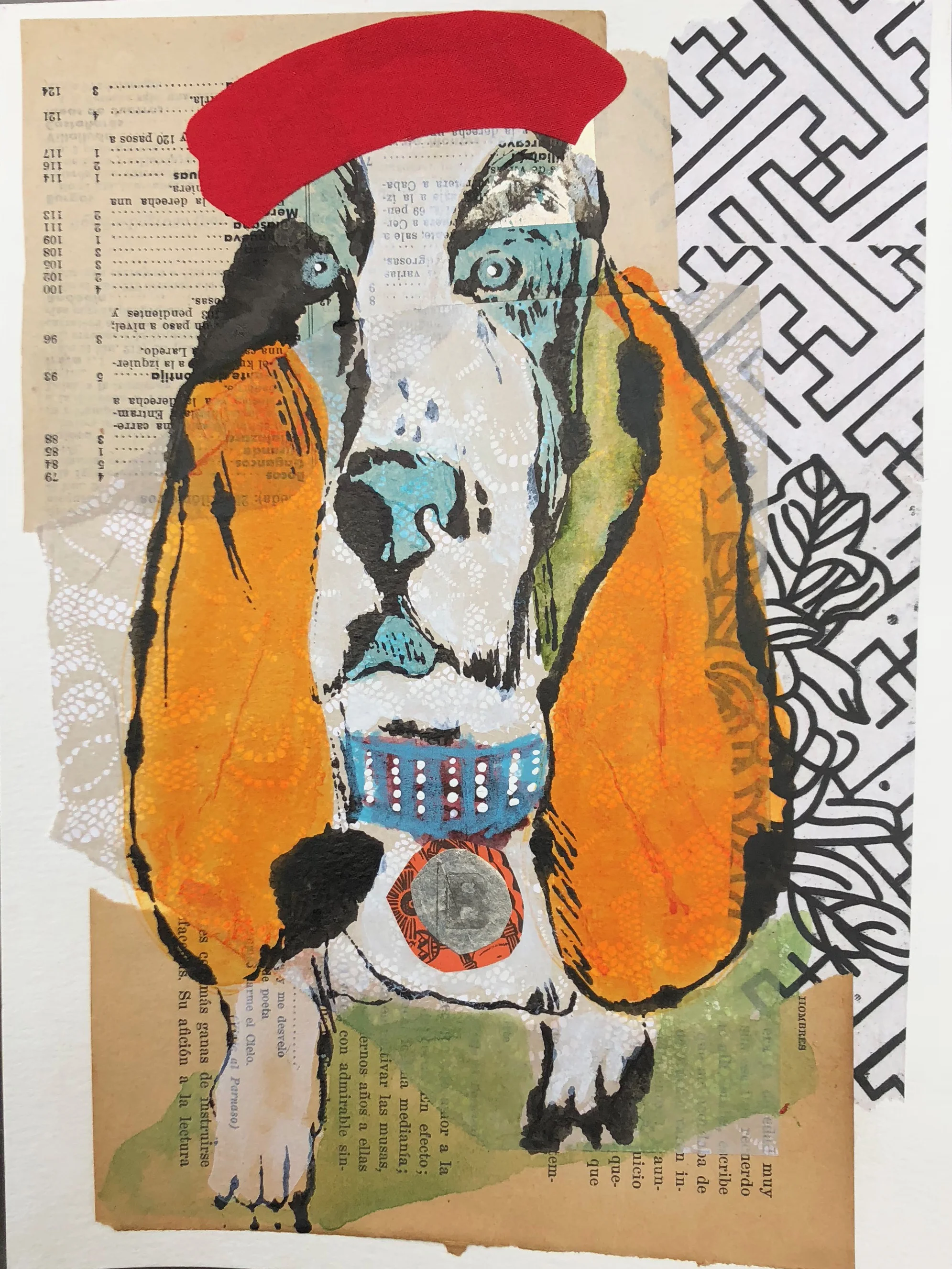 Bassett Hound in a Beret