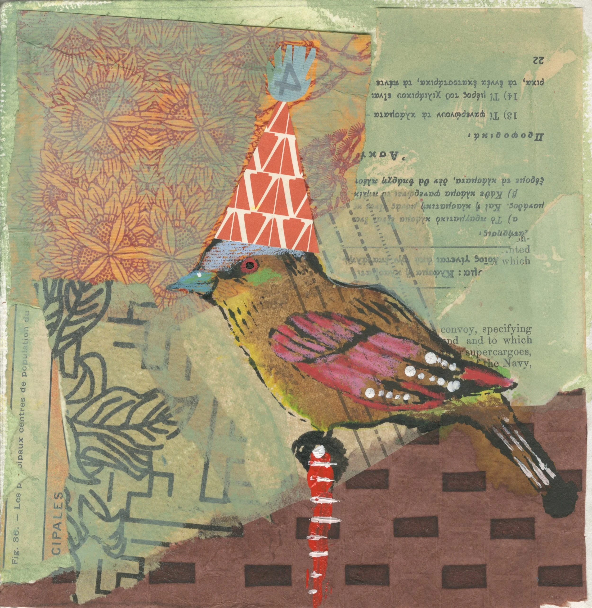 Birthday Sparrow CHilling out on a Perch