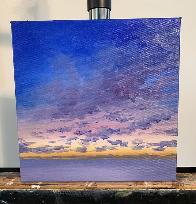 On the easel this week. Completing a commission set. This small 8by8 will have two more accompanying pieces. One was purchased in 2018, and now the other two will join it! So rewarding when you can bring someone&rsquo;s artistic vision to life.