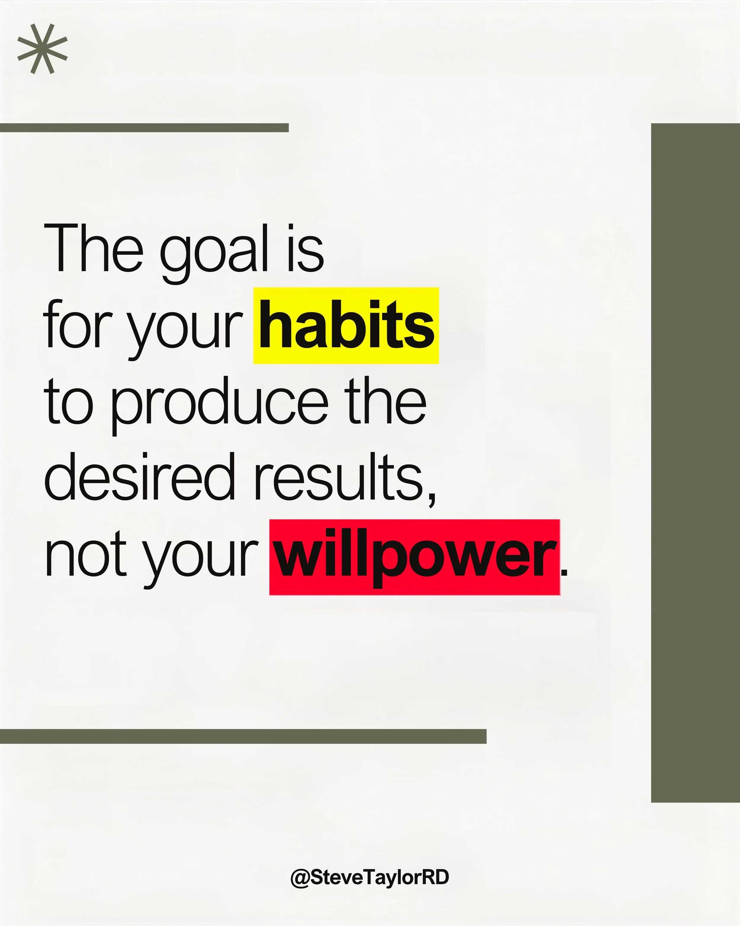 Yes, some willpower (I prefer to call it discipline) is required to lose weight, get stronger, get healthier, etc., but willpower alone is often not enough to make something sustainable. Frequently, when someone tries to lose weight, they rely heavil