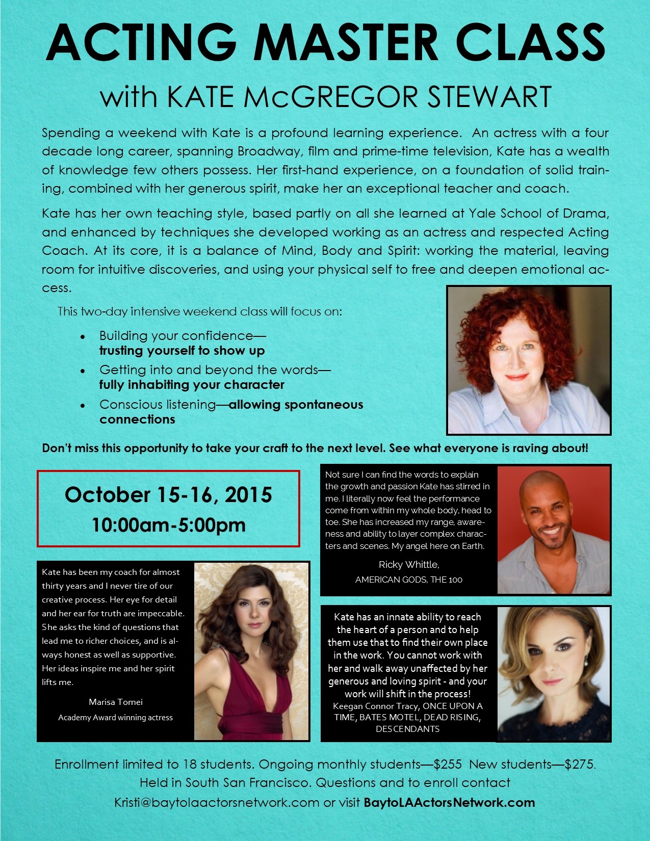 Acting Master Class with Kate McGregor Stewart
