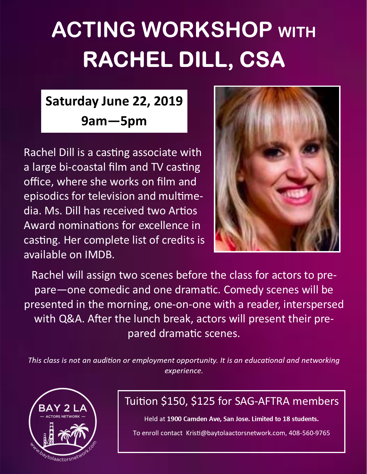 June 2019 Acting Workshop with Rachel Dill