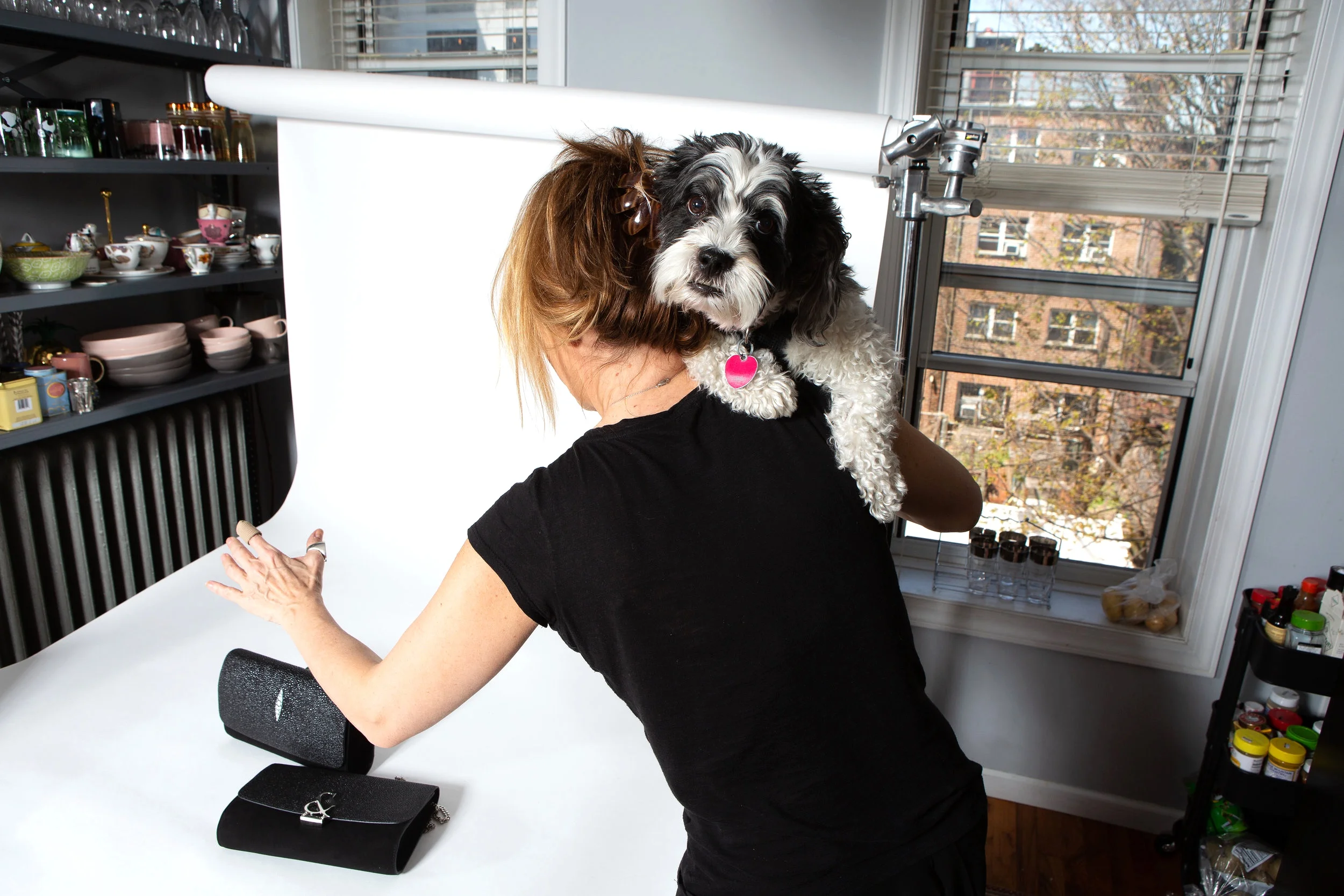 Quincy likes to be in on the action at our shoots!