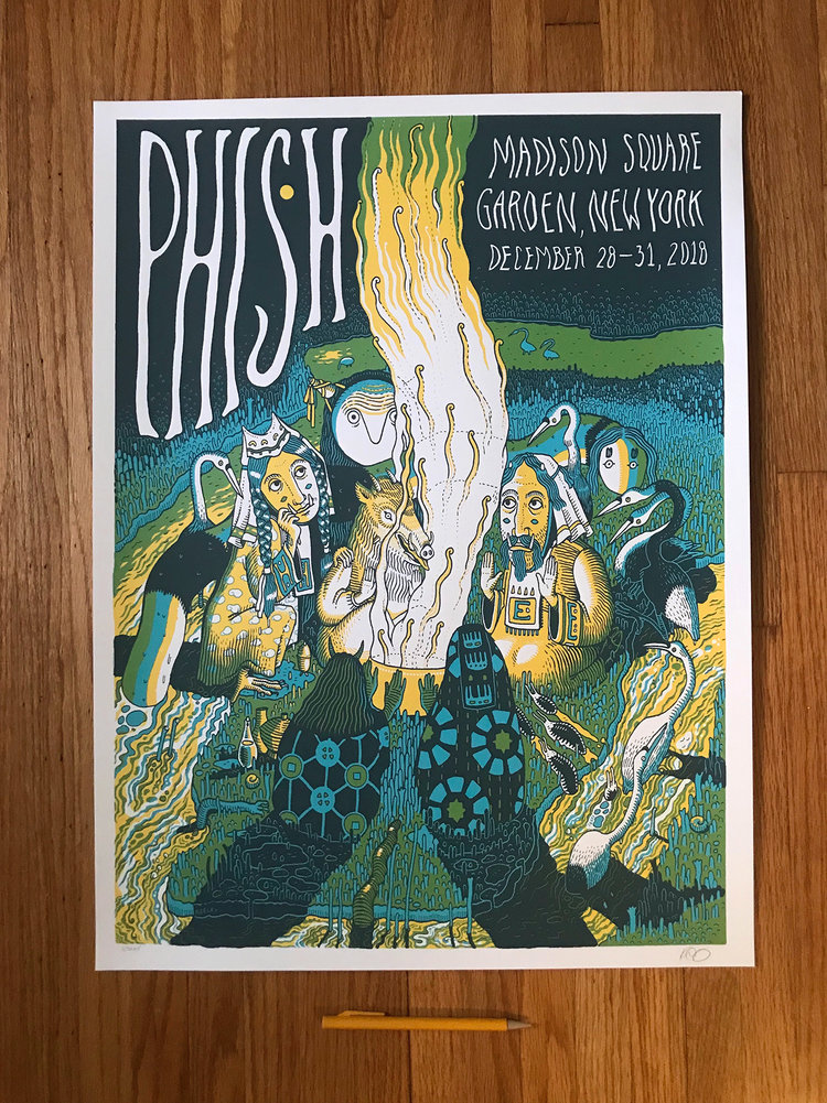 womens large upcycled Phish NYE Madison Square Garden flannel pearl snaps YEMSG