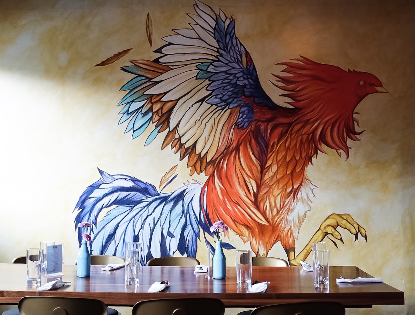 The beautiful hand painted walls at Platito make for instagrammable photos.