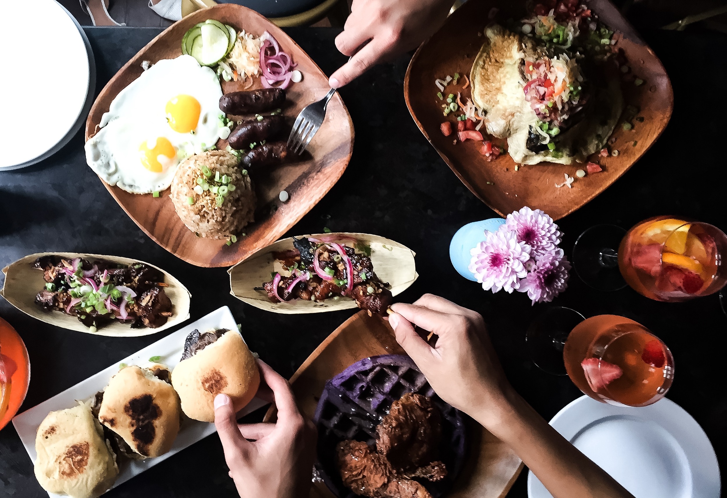 Once the photos are taken, its time to dig in family style.