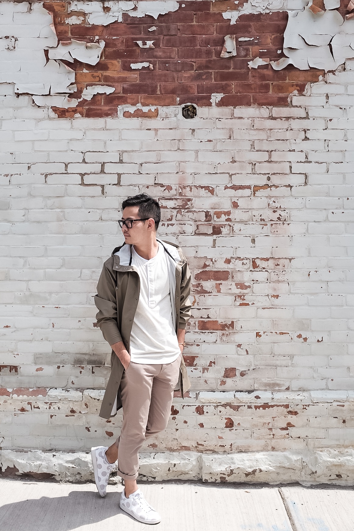 Raincoat: Rains, Glasses: 3.1 Phillip Lim, Shoes:Adidas