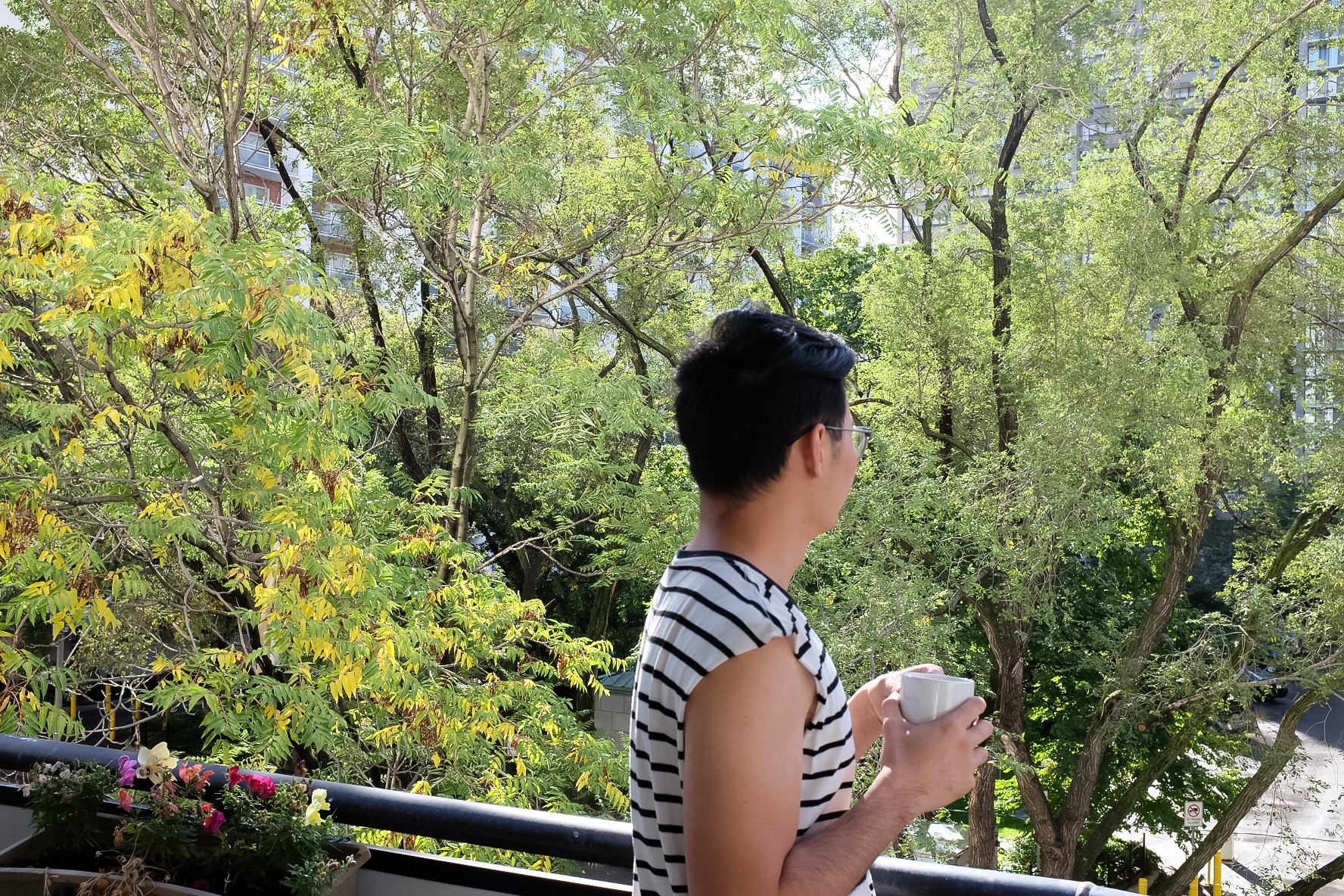 Now comes the time to relax and enjoy the first coffee of the day.