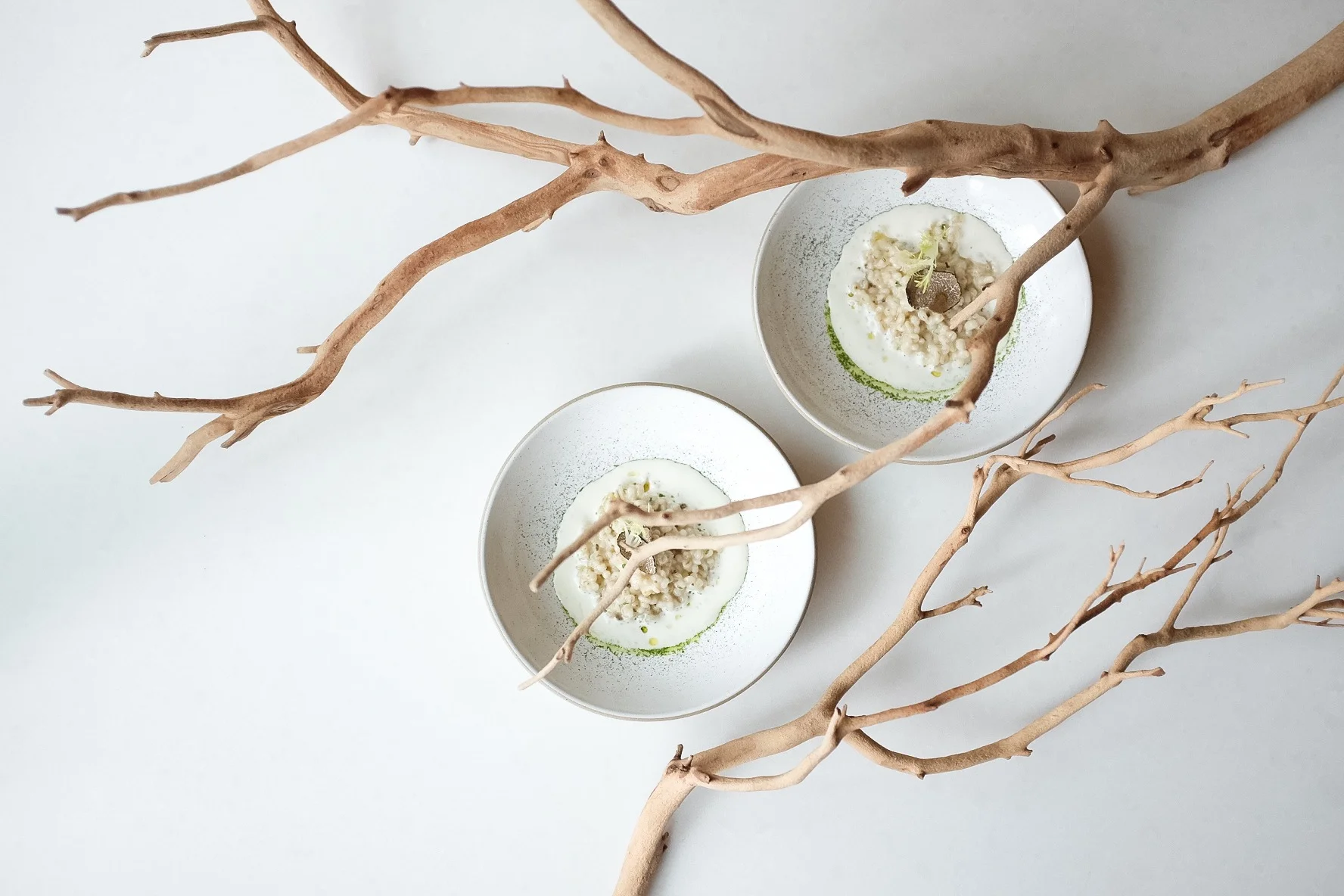 Organic Barley Risotto, Black truffle, Parmesan emulsion.