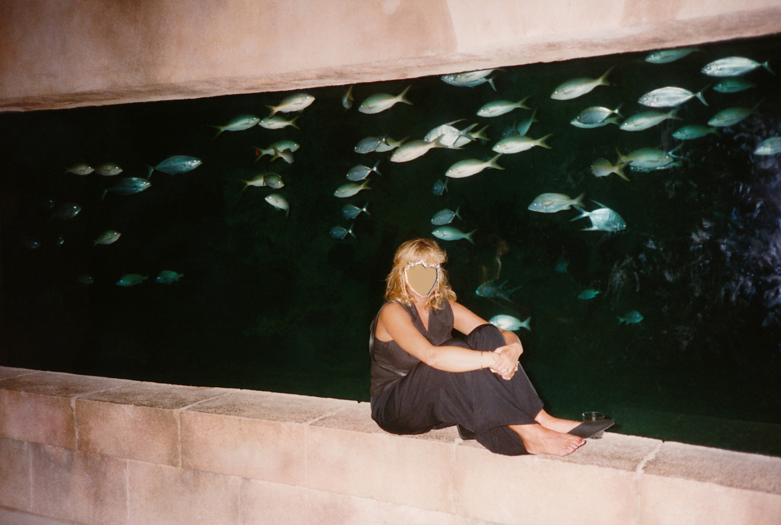 Mom at the aquarium, 1993