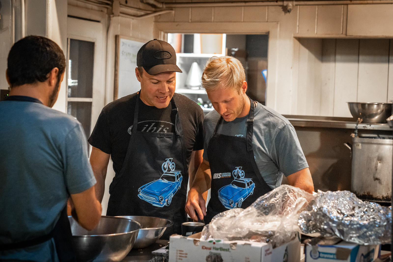 Chef Phil with apprentice Robin Walner on breakfast duty