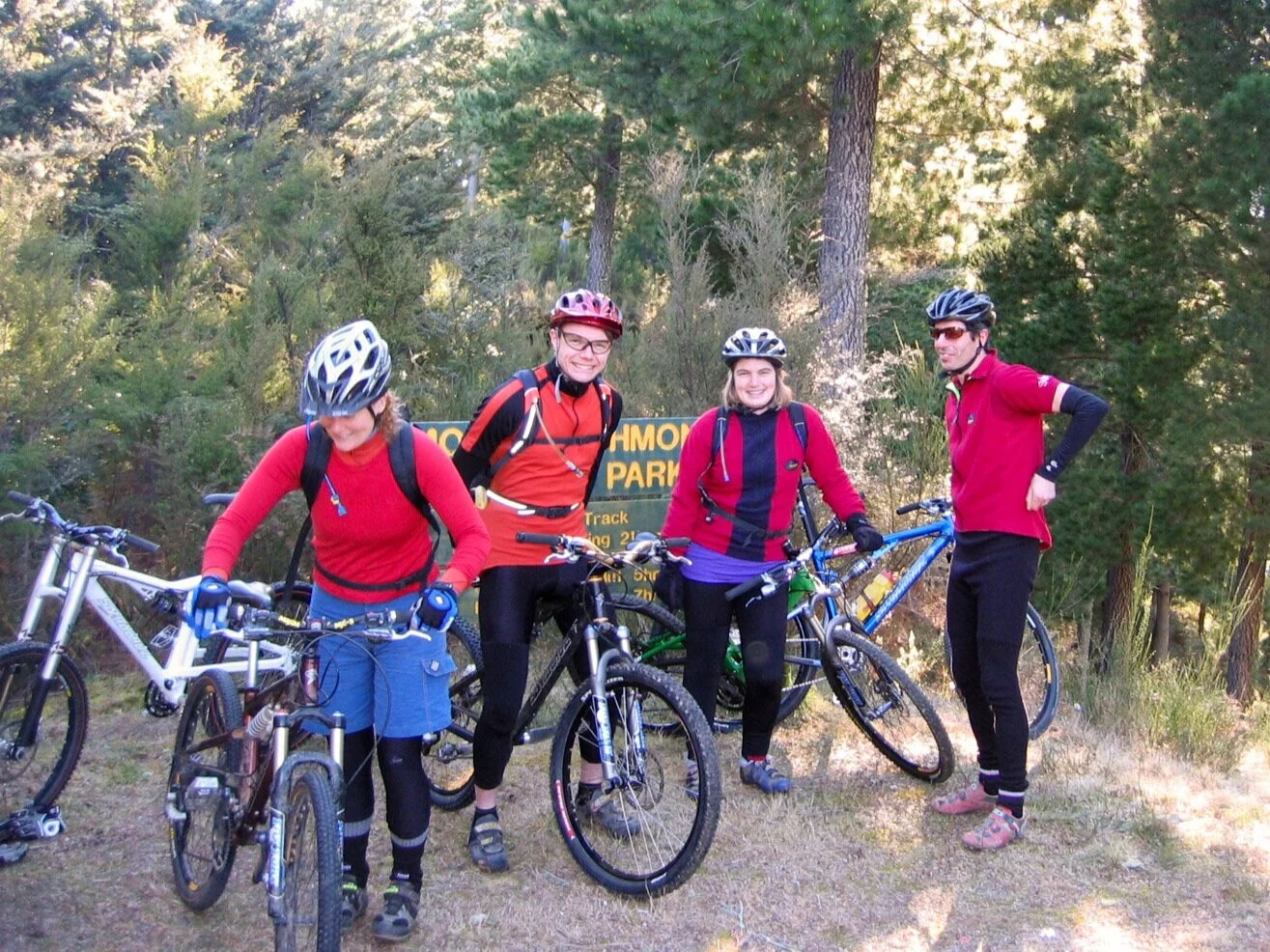 Crikey my bikey. It must have been a cold day with these fashion choices.