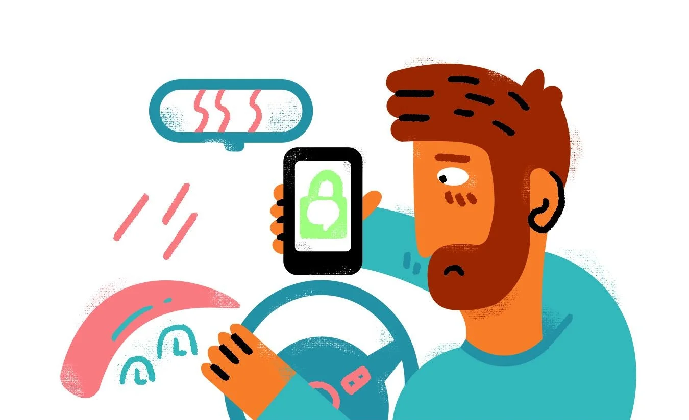 Editorial Illustration | New OS That Locks Texting while driving