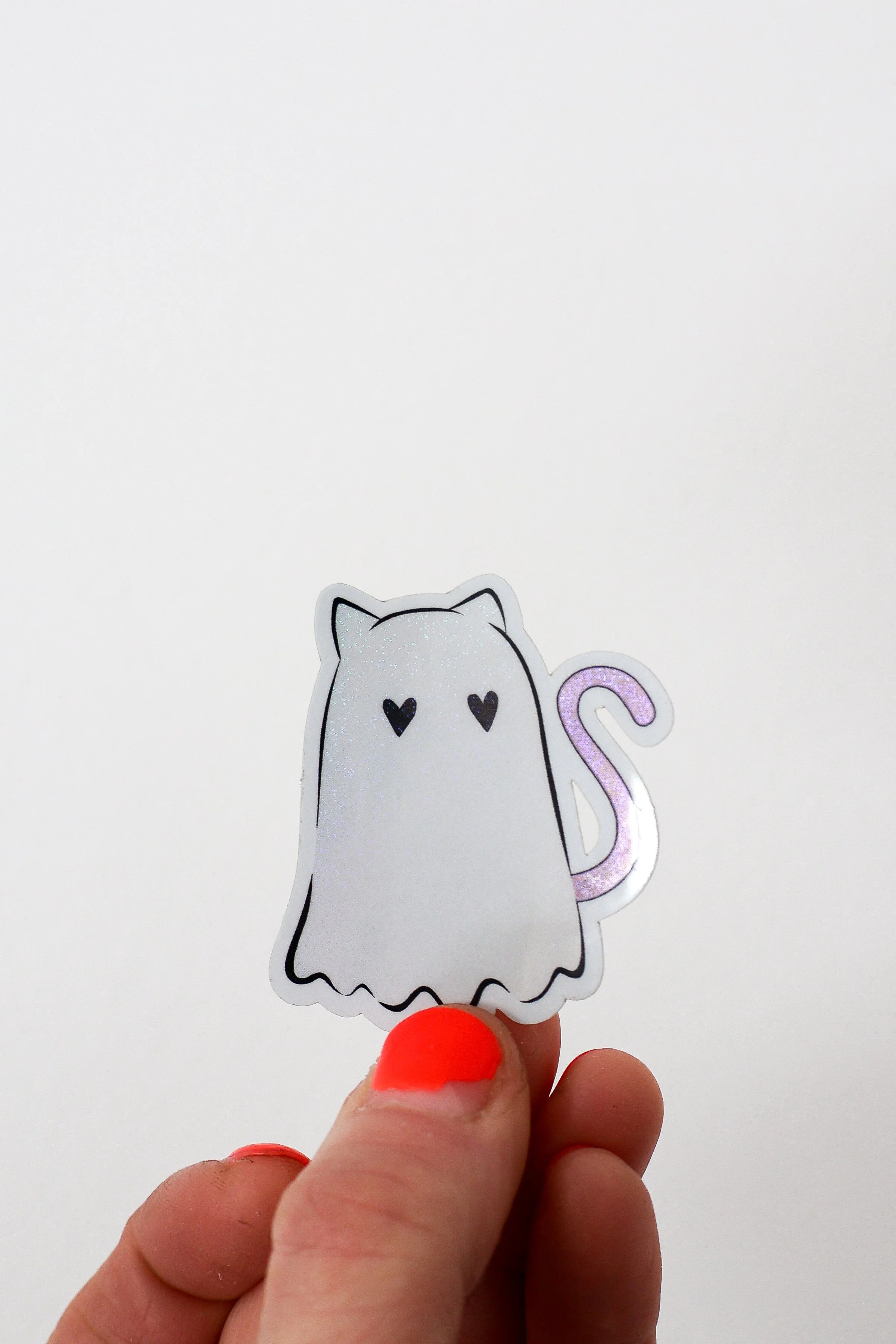 Ghost Cat Sticker Purple Tail