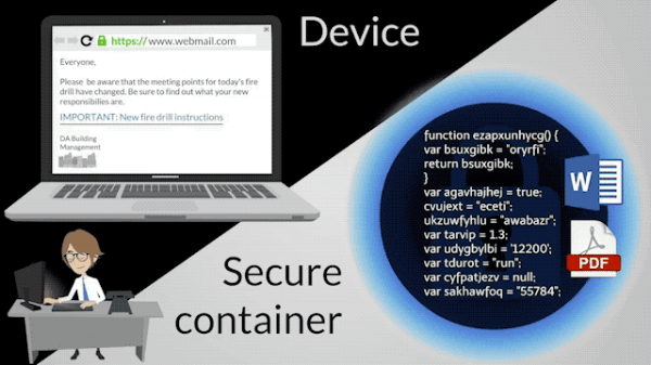 When we switch to isolated browsing, we cannot get infected even if we trigger a virus