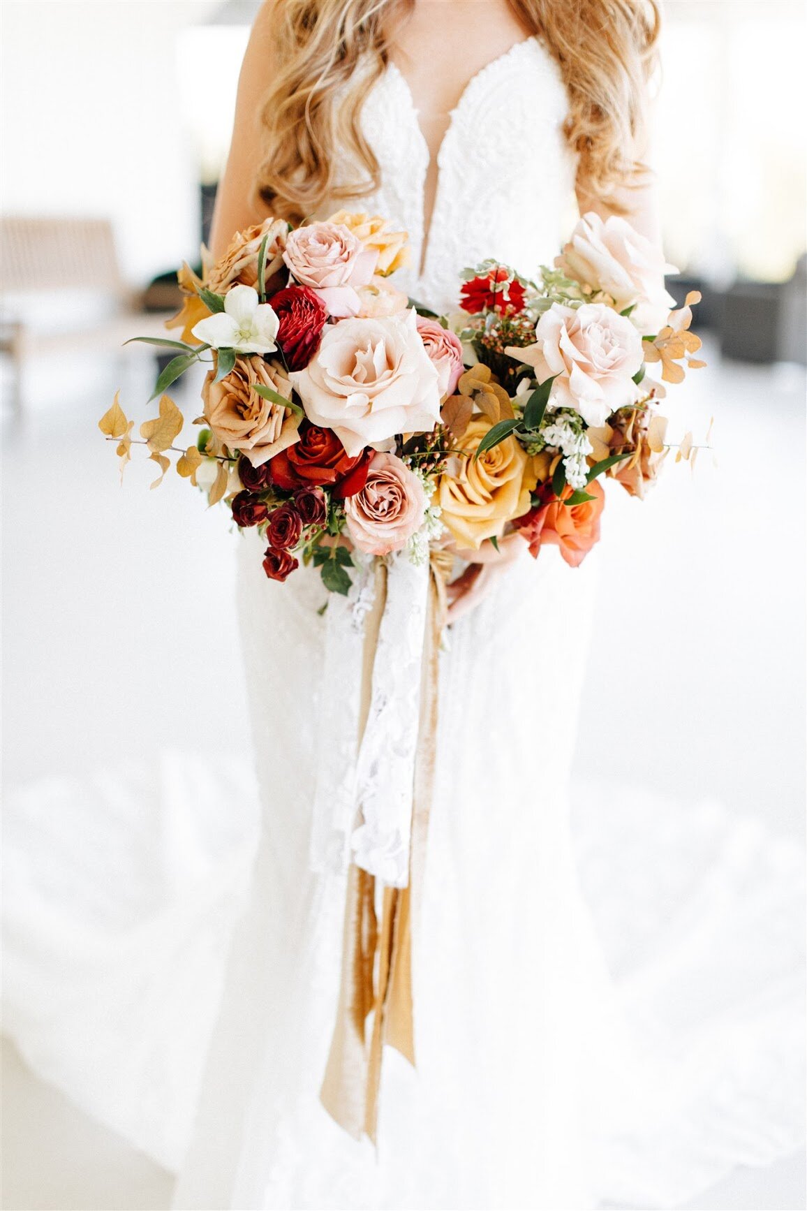 Honey Golden, Bright Red, Pink and Blush Wedding Flowers for a Cheerful Winter Wedding in Texas — The Farmer &amp; I Flower Co.