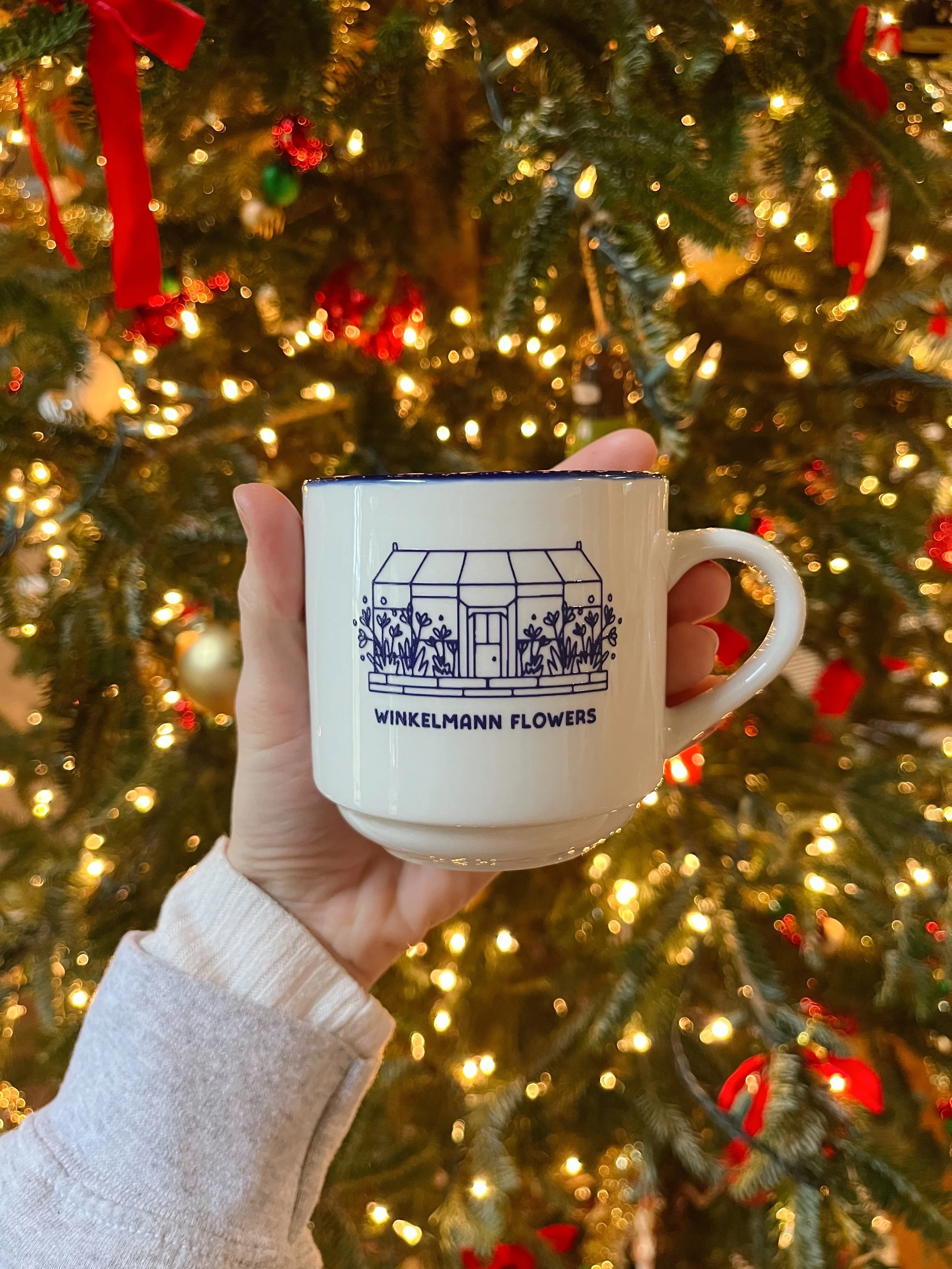 Winkelmann Flowers Mug | Blue Rim 11oz