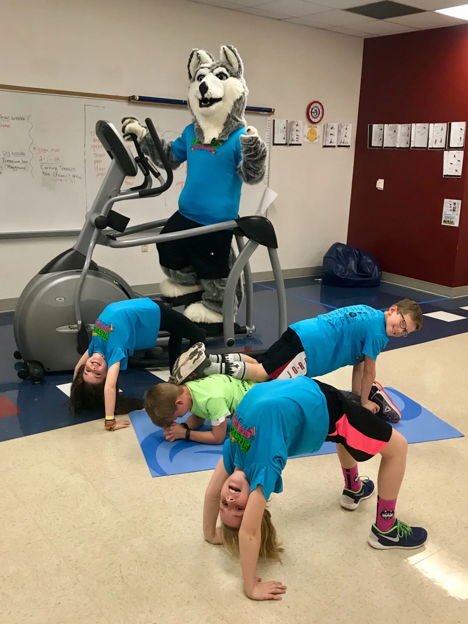 Spirit tries an exercise machine.