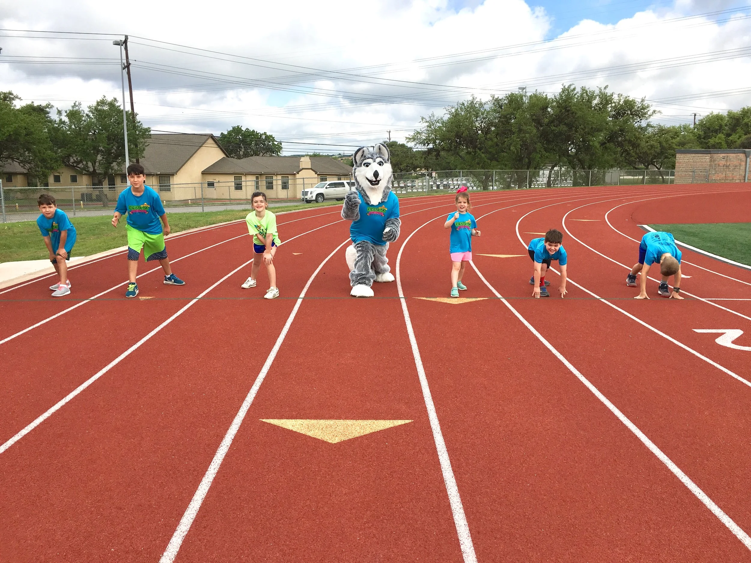 These Huskies can't wait to cross the finishline.