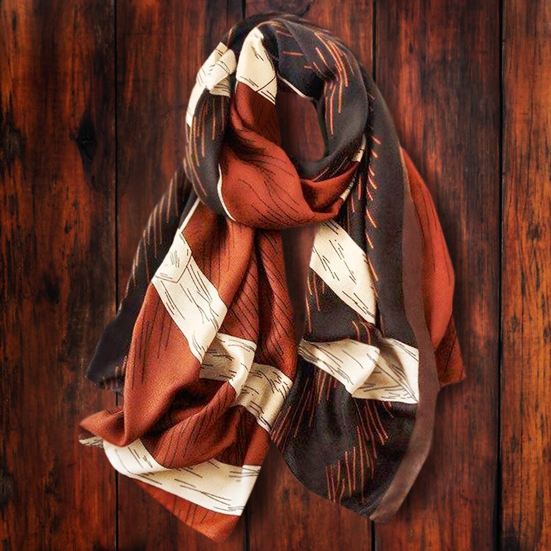 Earth tones and textures are always a great combo. Check out our new silk scarves for your fall comfort. ❤️For more fun fashion accessories, come shop on our website! Click on link in bio👆🏼⁠
⁠
#silkscarves #scarves #westernlook #wildwest #bohemians