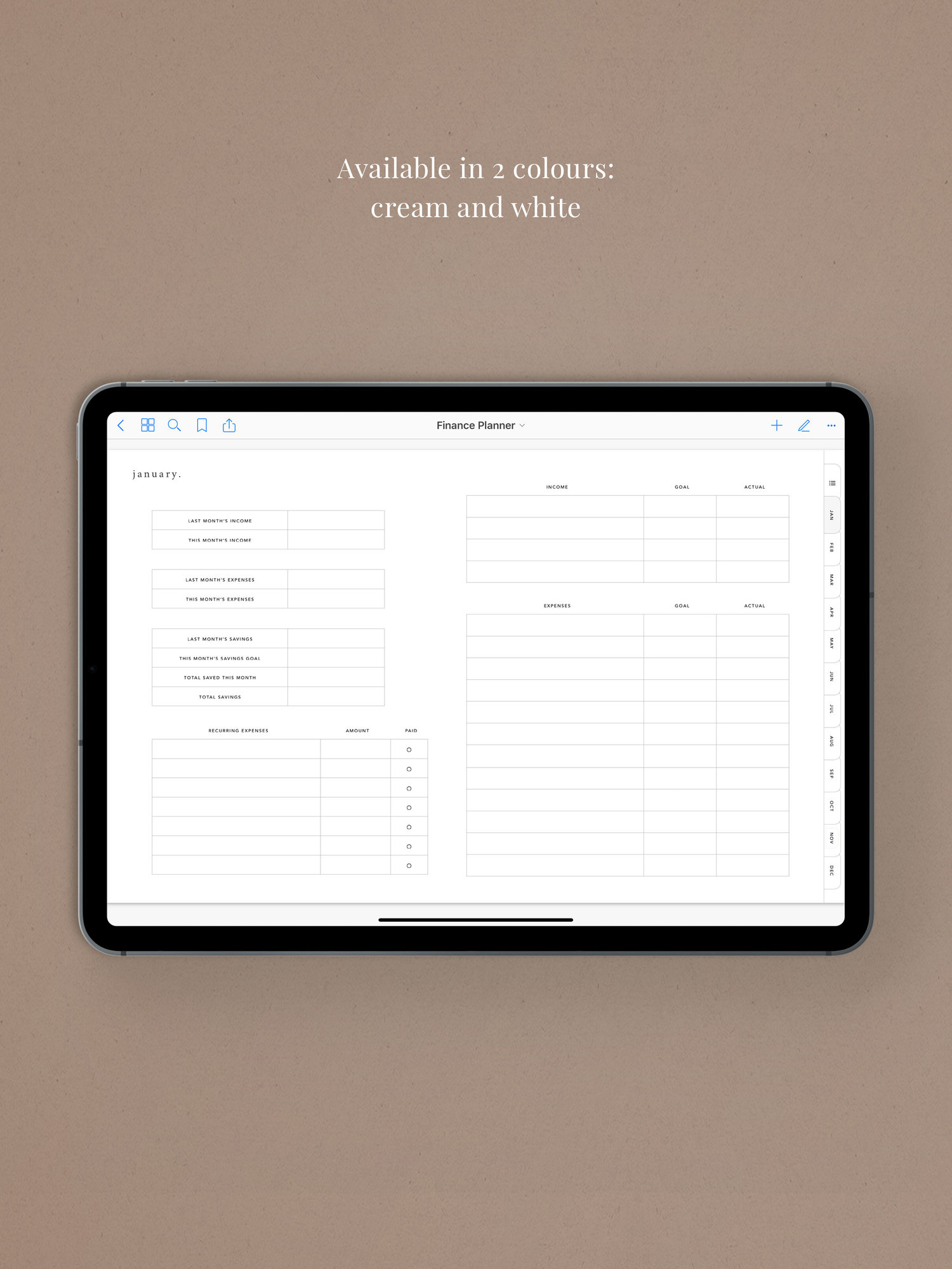 Finance Planner Undated Digital Planner Page Planned By Jysla