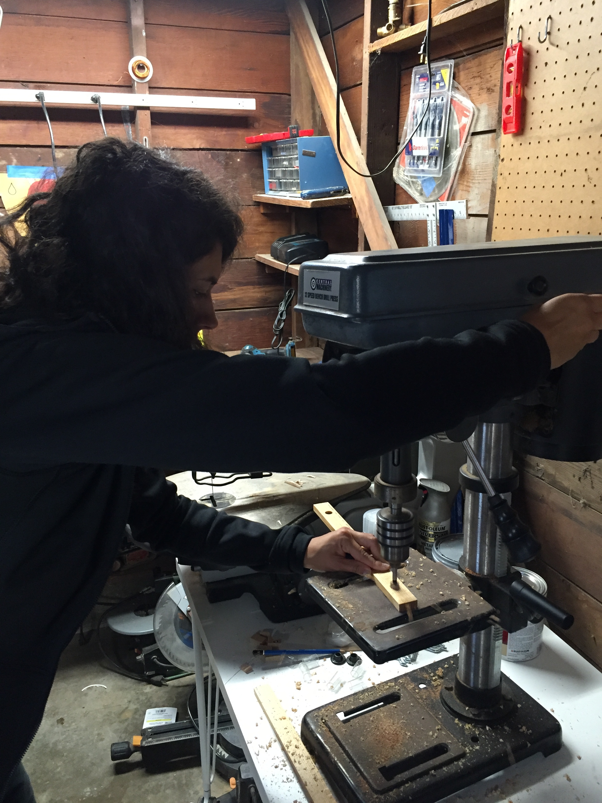 Robbie taught me how to use the drill bit!