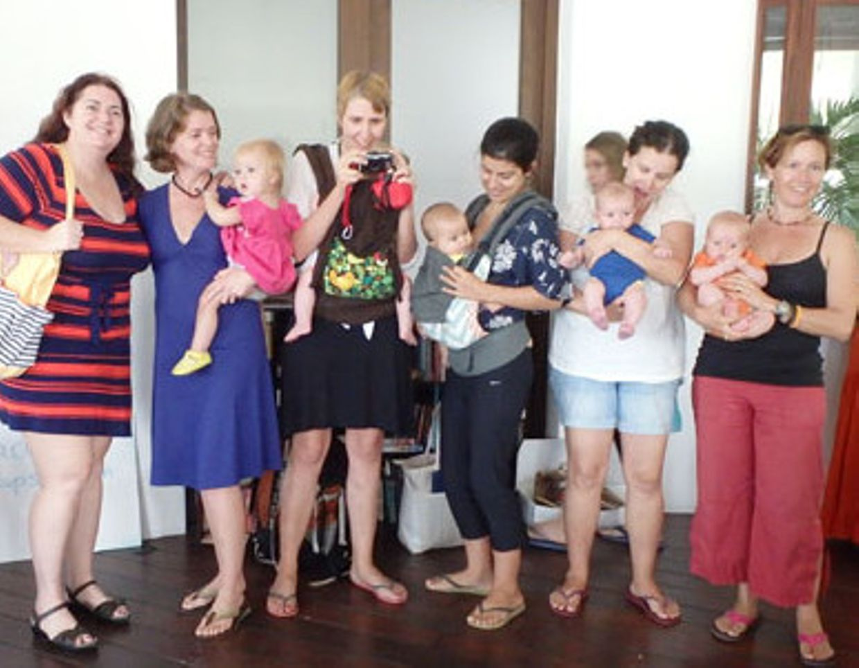 All six of these women (me pictured in blue dress) lived on sailboats and had babies in Mexico during the same sailing season as I did in 2013/2014! Four of the six of us sailed across the Pacific with our families in the same season as well.