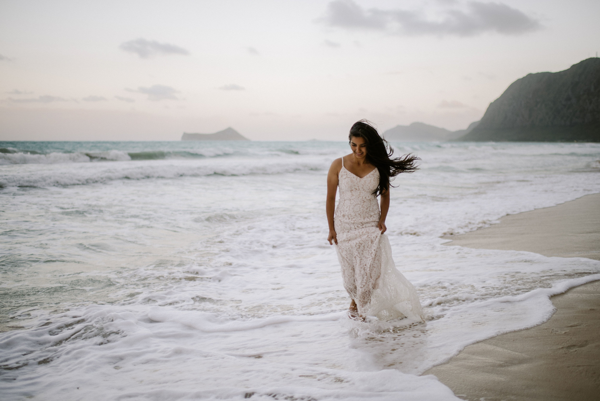 Hawaii bride on a beach