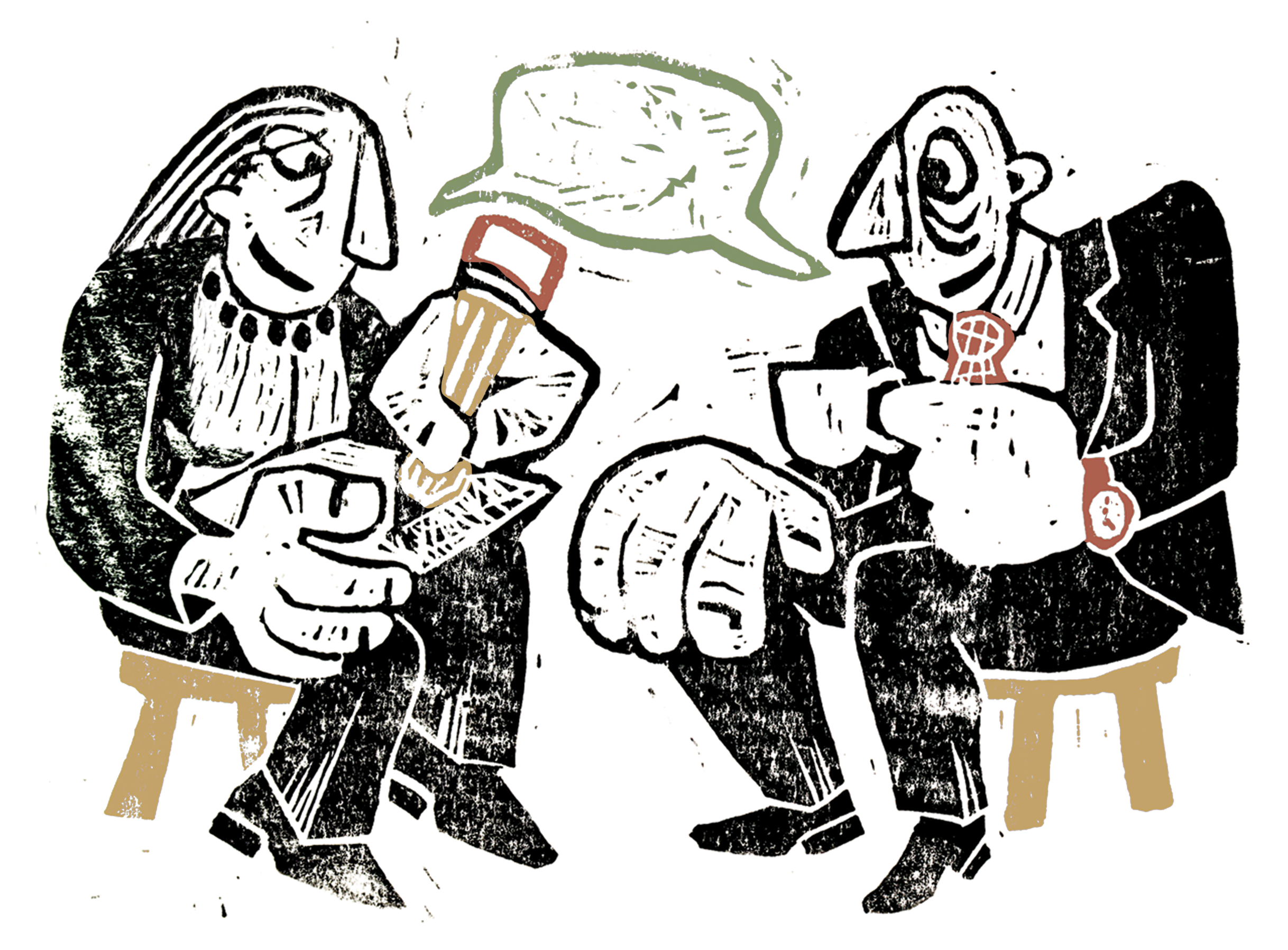 These three illustrations were for a class on editorial illustration, to accompany an article on work stress and how technology can help or hinder our work/life balance. It was my first foray into lino cuts, and I had an awesome time with it!